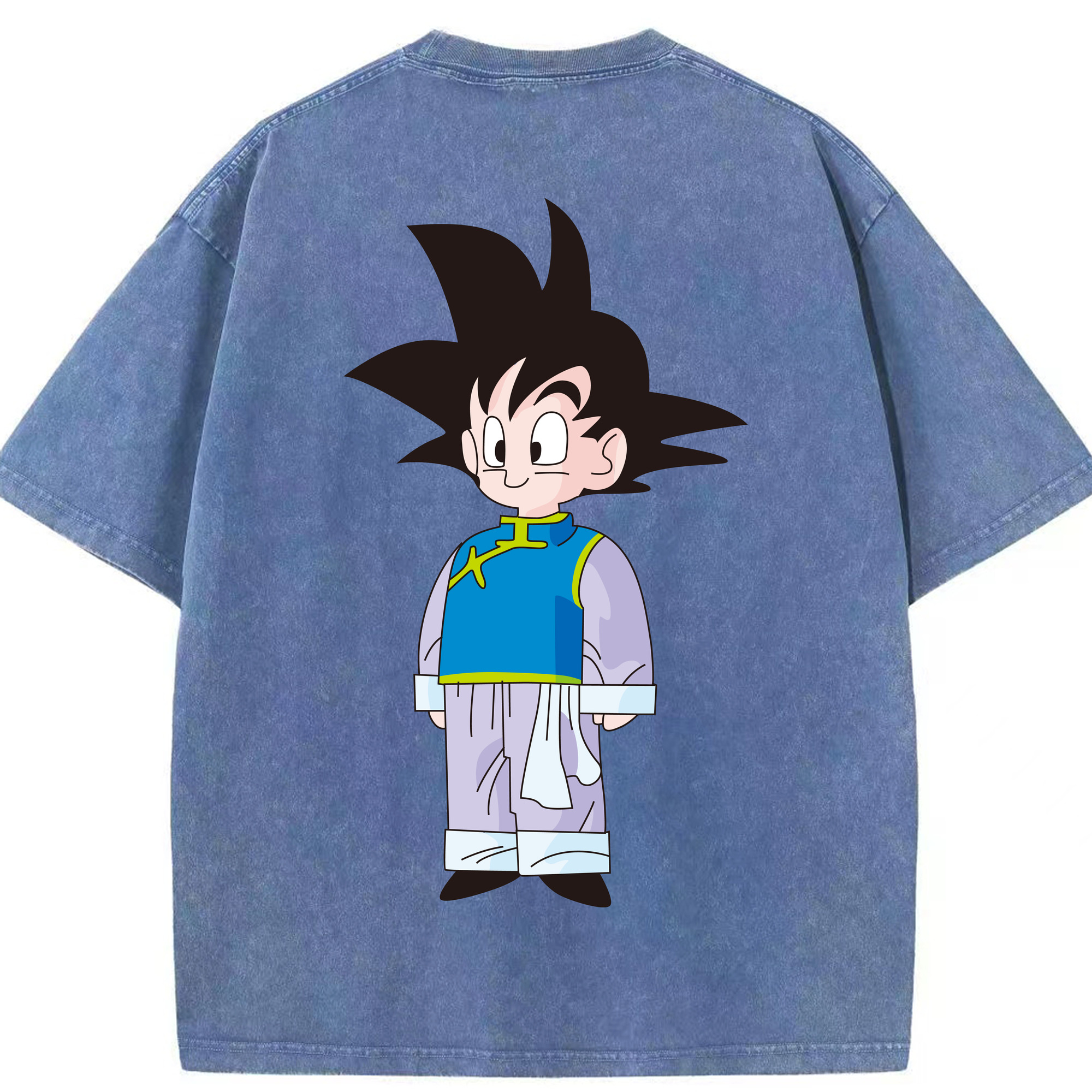 （画像用） ドラゴンボール 孫悟空（そん ごくう）Son Goku カカロット DRAGON BALL Kakarotto 綿100% ヴィンテージ風 半袖Tシャツ（背面プリント）