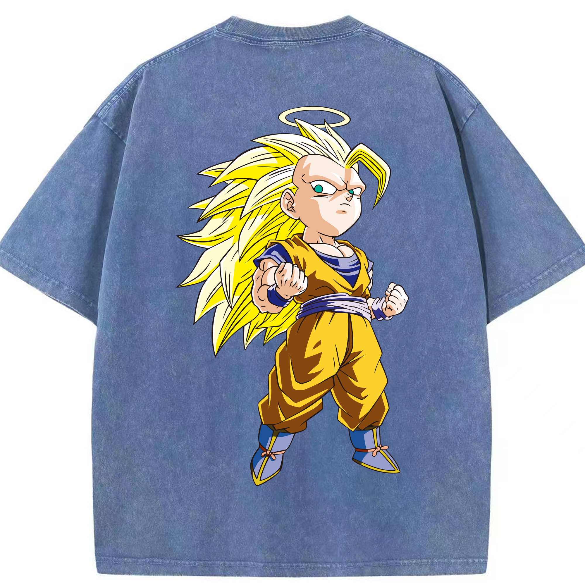 （画像用） ドラゴンボール 孫悟空（そん ごくう）Son Goku カカロット DRAGON BALL Kakarotto 綿100% ヴィンテージ風 半袖Tシャツ（背面プリント）