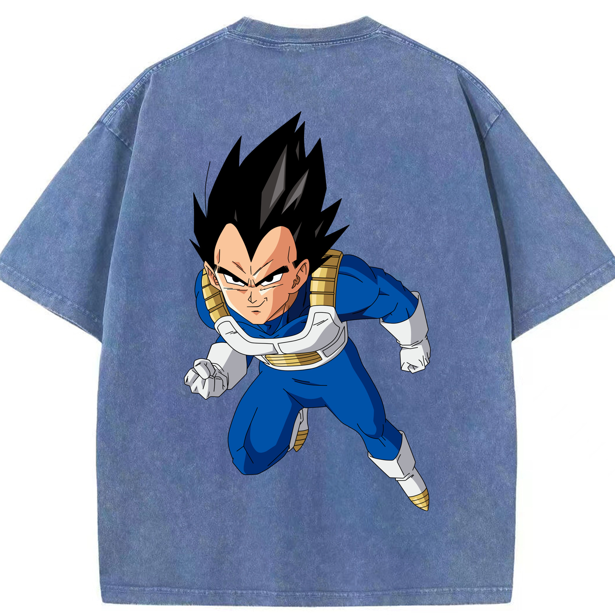 （画像用） ドラゴンボール ベジータ四世（Bejīta Yonsei）DRAGON BALL Vegeta IV 綿100% ヴィンテージ風 半袖Tシャツ（背面プリント）