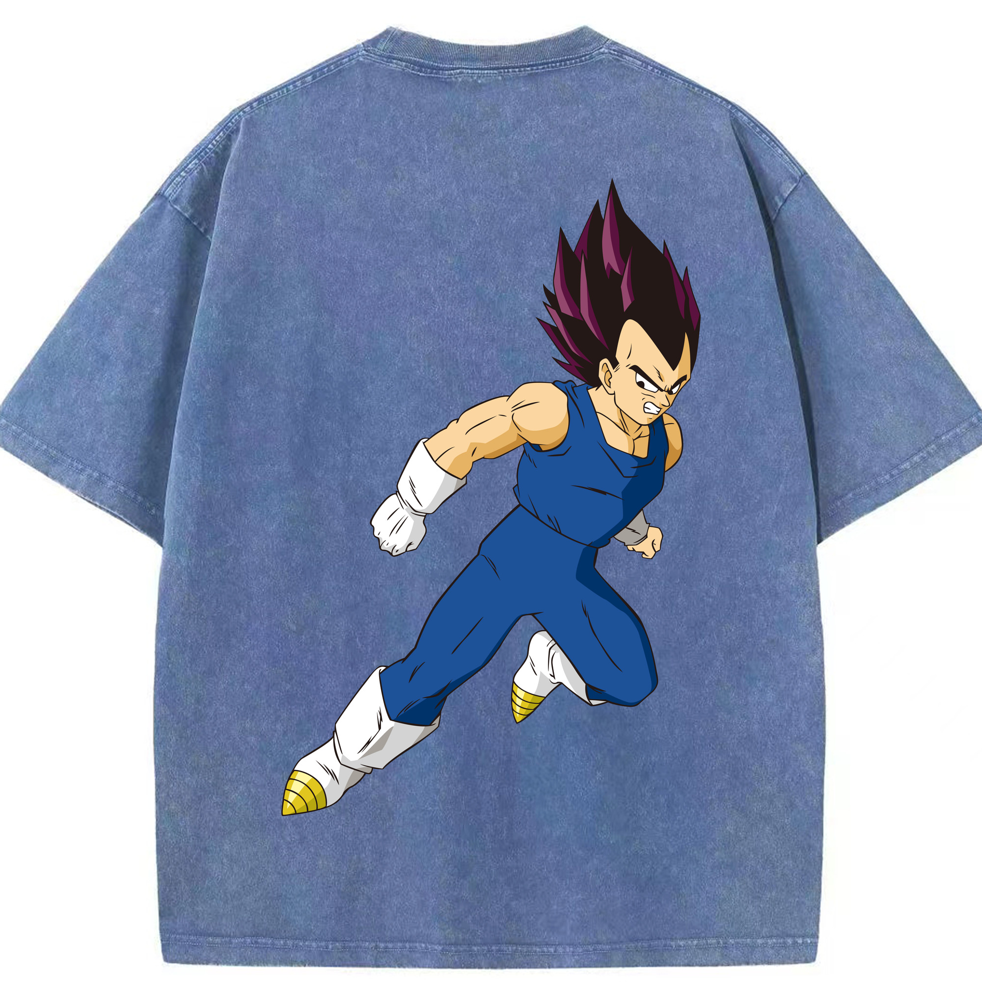 （画像用） ドラゴンボール ベジータ四世（Bejīta Yonsei）DRAGON BALL Vegeta IV 綿100% ヴィンテージ風 半袖Tシャツ（背面プリント）