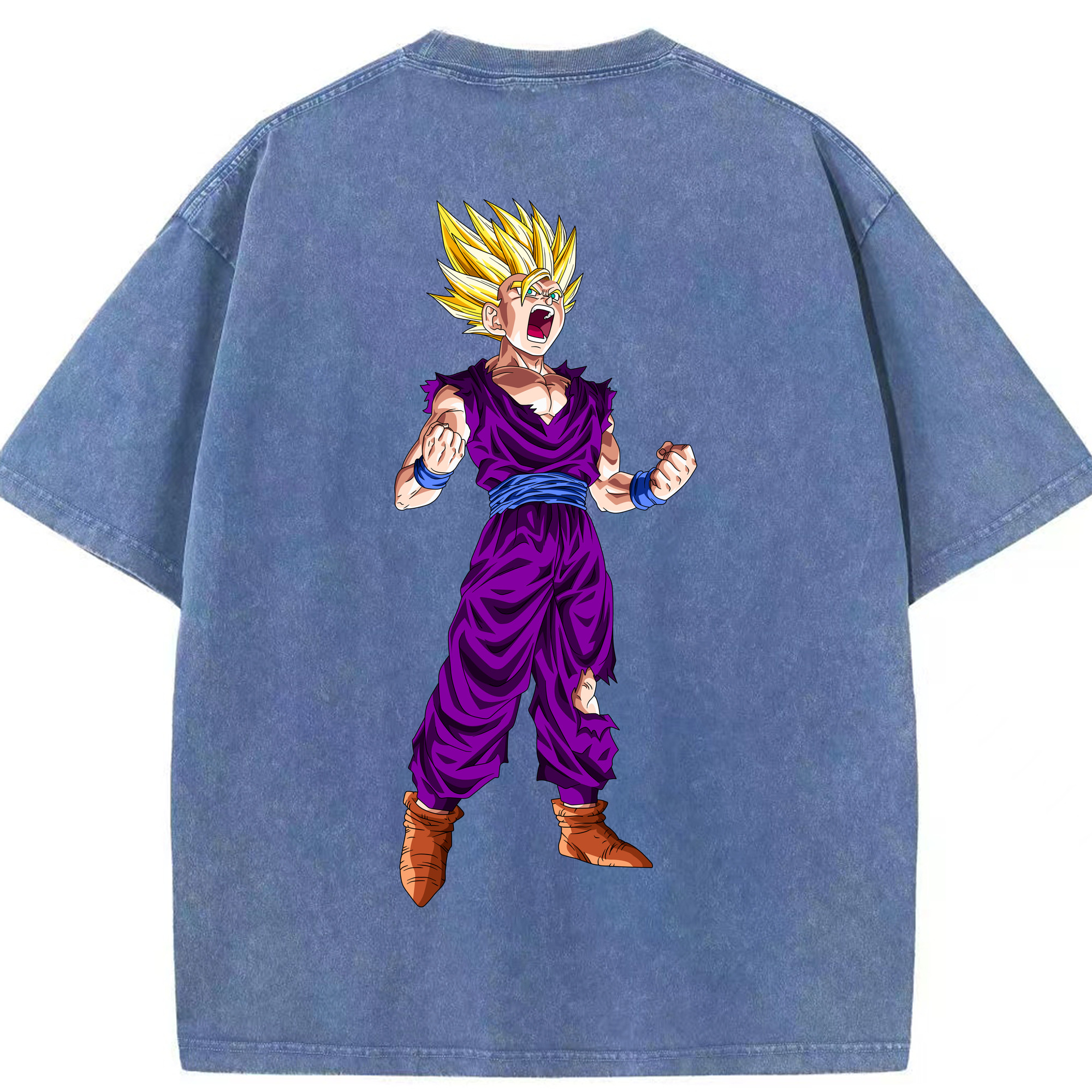 （画像用） ドラゴンボール 孫 悟飯（そんごはん）DRAGON BALL Son Gohan 綿100% ヴィンテージ風 半袖Tシャツ（背面プリント）