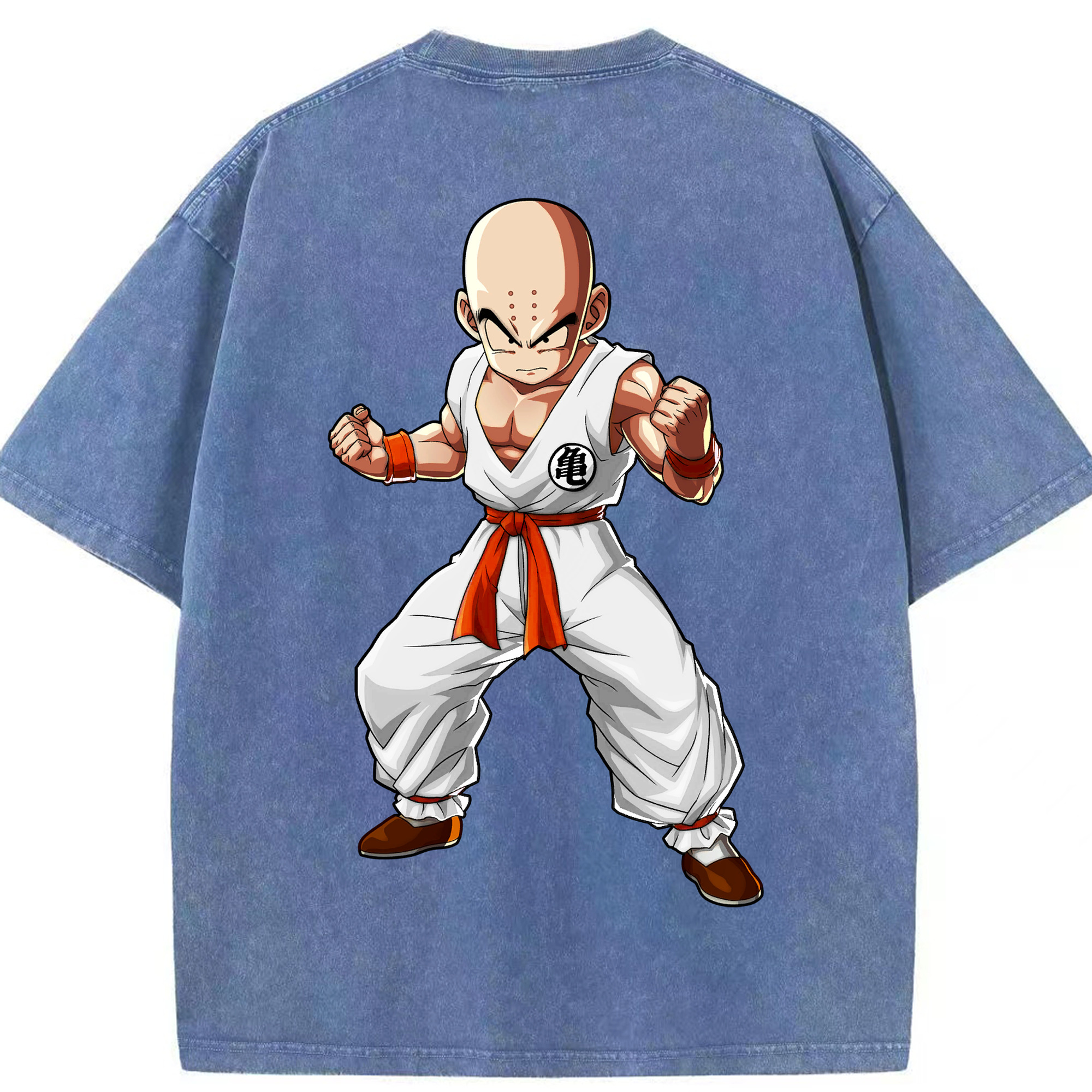 （画像用） ドラゴンボール クリリン DRAGON BALL krillin 綿100% ヴィンテージ風 半袖Tシャツ（背面プリント）