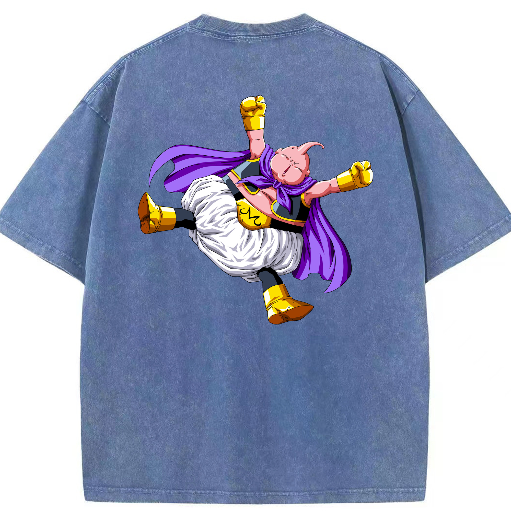 ドラゴンボール 魔人ブウ DRAGON BALL Majin Buu 綿100% ヴィンテージ風 半袖Tシャツ（背面プリント）