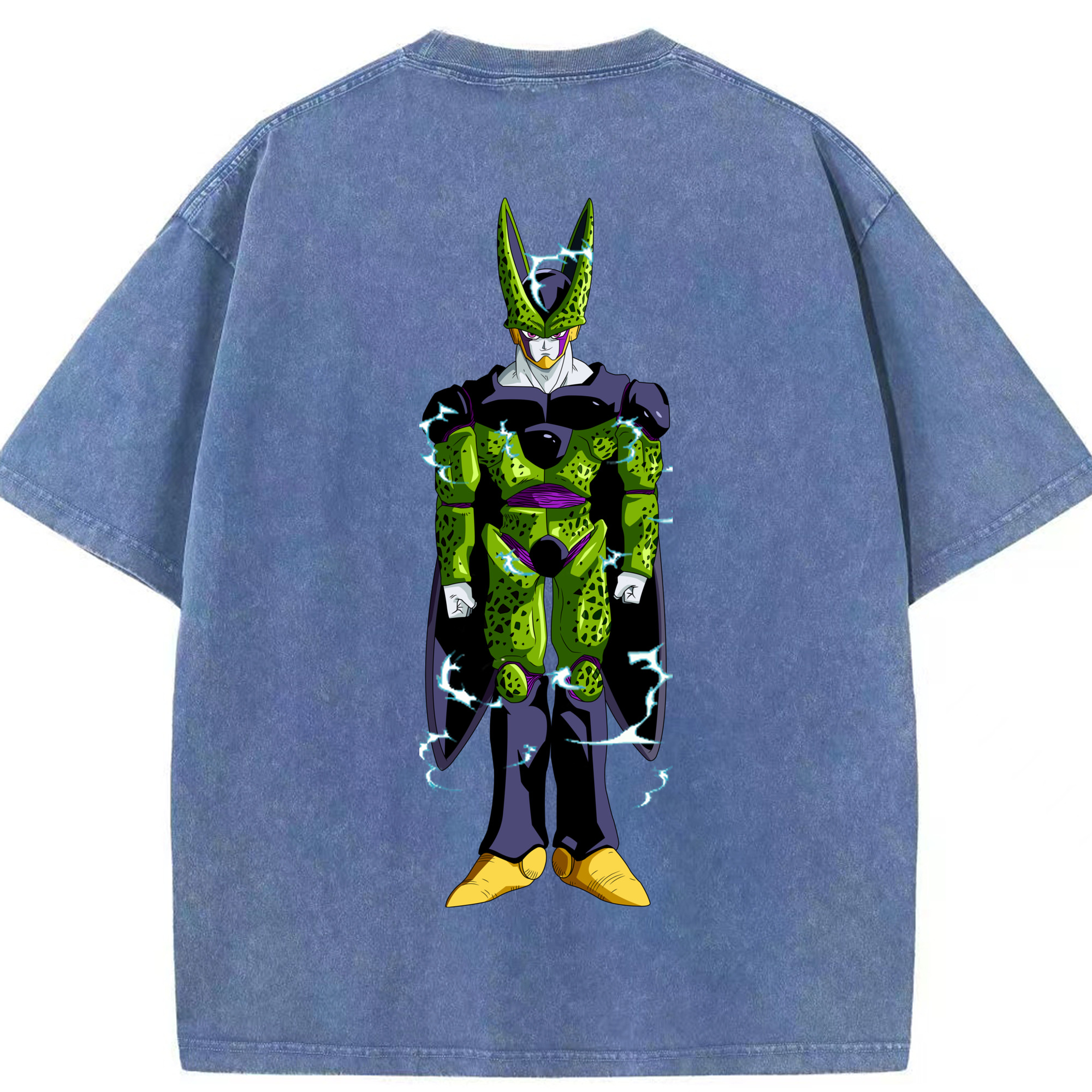 （画像用） ドラゴンボール セル DRAGON BALL Cell 綿100% ヴィンテージ風 半袖Tシャツ（背面プリント）