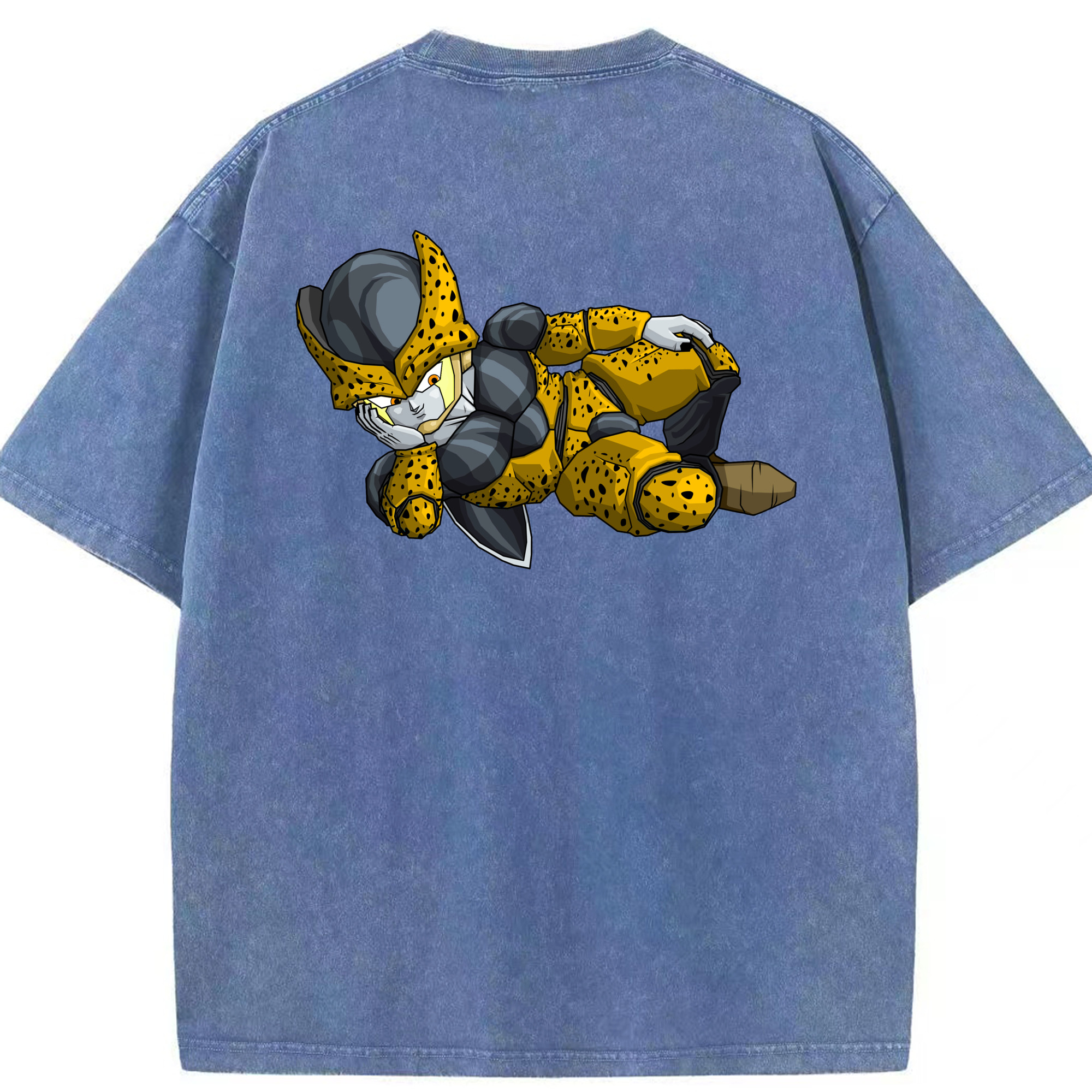 （画像用） ドラゴンボール セル DRAGON BALL Cell 綿100% ヴィンテージ風 半袖Tシャツ（背面プリント）