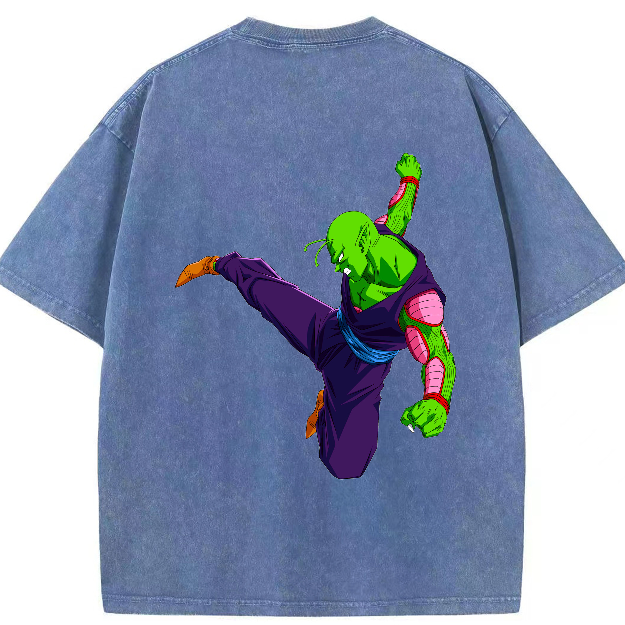 （画像用） ドラゴンボール ピッコロ DRAGON BALL Piccolo 綿100% ヴィンテージ風 半袖Tシャツ（背面プリント）