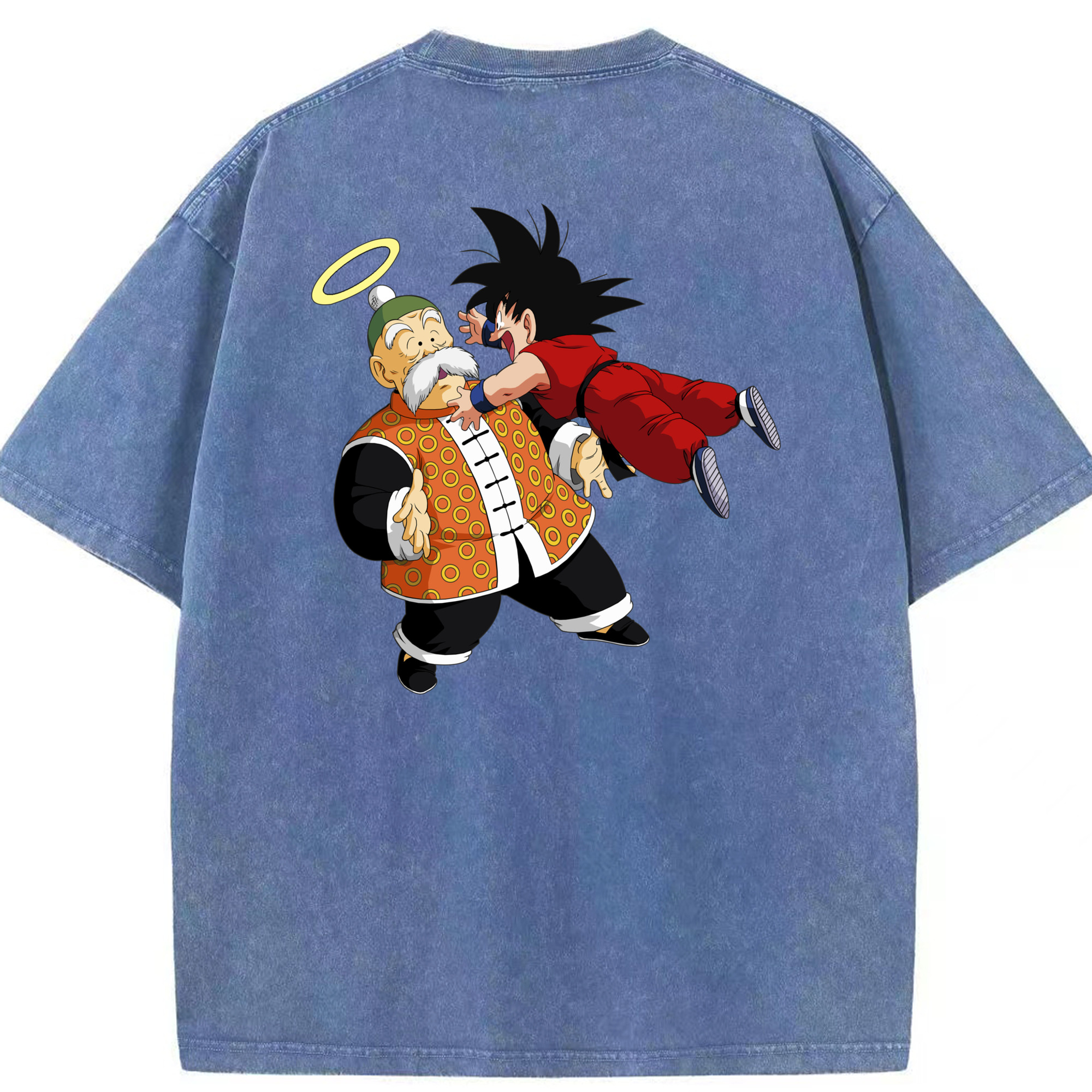 （画像用） ドラゴンボール 孫悟空（そん ごくう）Son Goku カカロット DRAGON BALL Kakarotto 綿100% ヴィンテージ風 半袖Tシャツ（背面プリント）