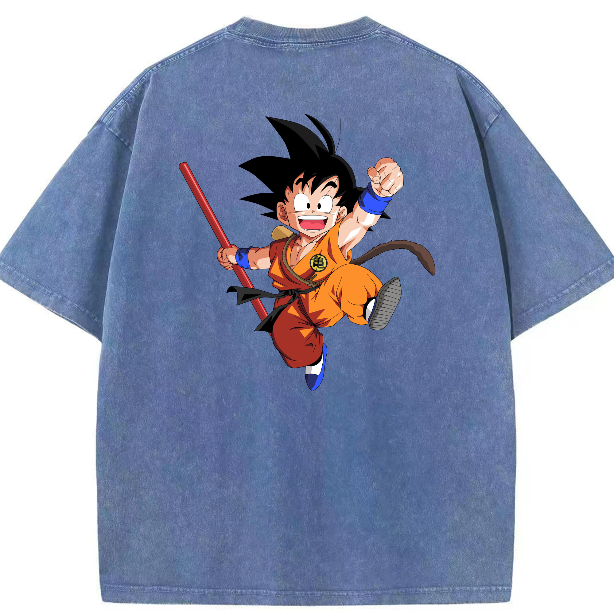 （画像用） ドラゴンボール 孫悟空（そん ごくう）Son Goku カカロット DRAGON BALL Kakarotto 綿100% ヴィンテージ風 半袖Tシャツ（背面プリント）