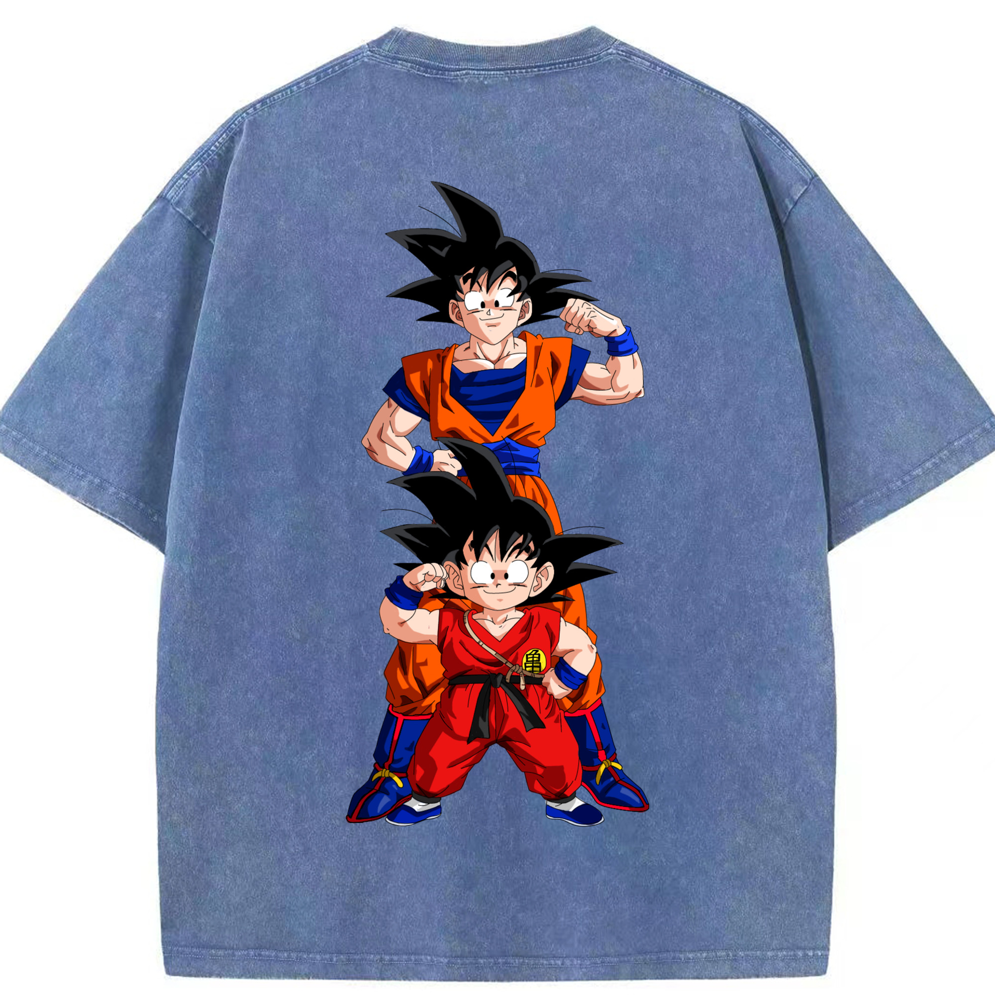 （画像用） ドラゴンボール 孫悟空（そん ごくう）Son Goku カカロット DRAGON BALL Kakarotto 綿100% ヴィンテージ風 半袖Tシャツ（背面プリント）