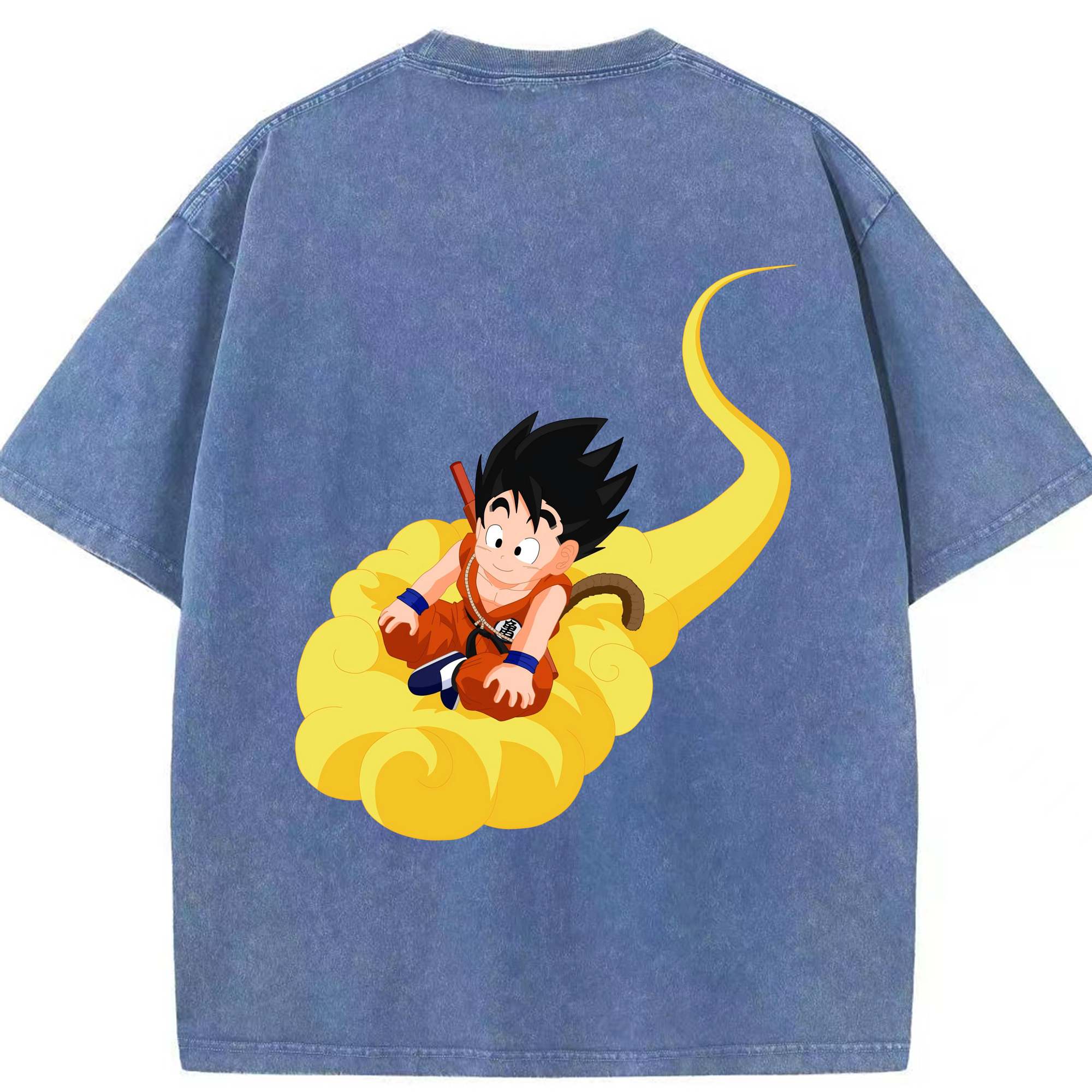 （画像用） ドラゴンボール 孫悟空（そん ごくう）Son Goku カカロット DRAGON BALL Kakarotto 綿100% ヴィンテージ風 半袖Tシャツ（背面プリント）
