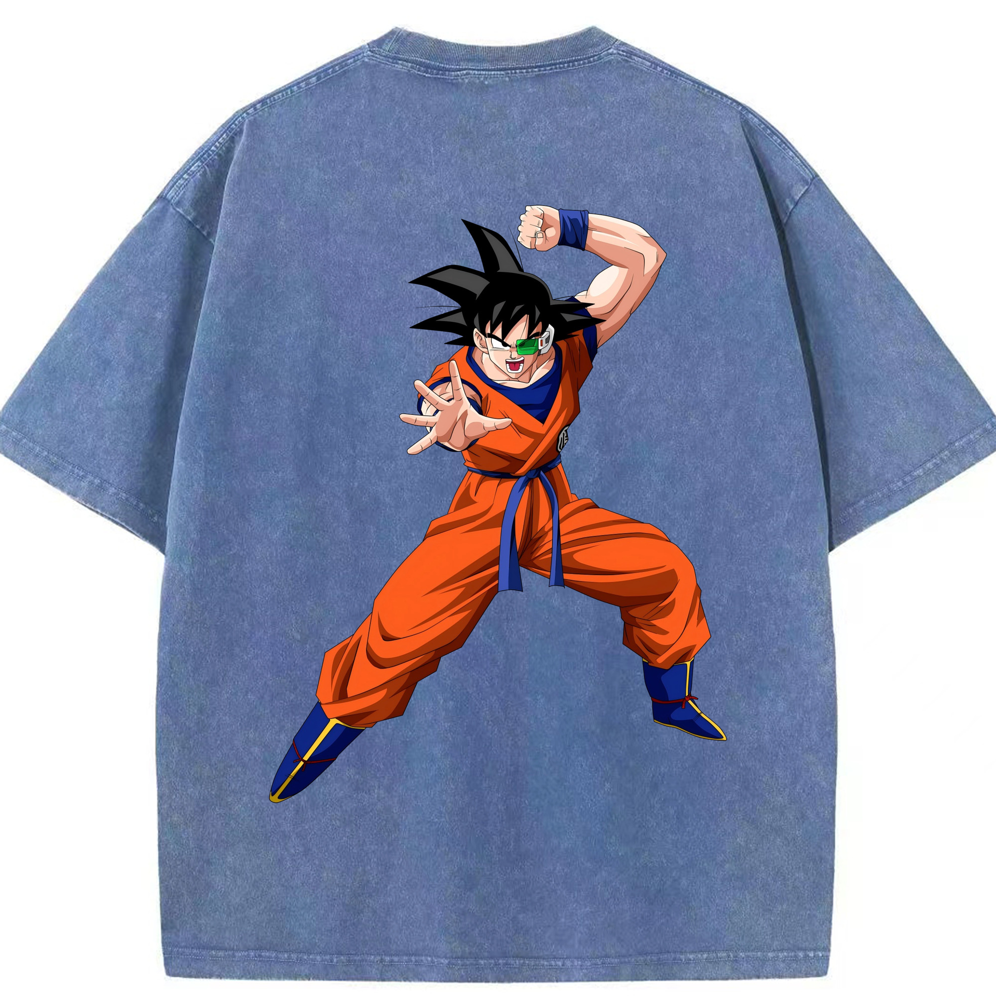 （画像用） ドラゴンボール 孫悟空（そん ごくう）Son Goku カカロット DRAGON BALL Kakarotto 綿100% ヴィンテージ風 半袖Tシャツ（背面プリント）