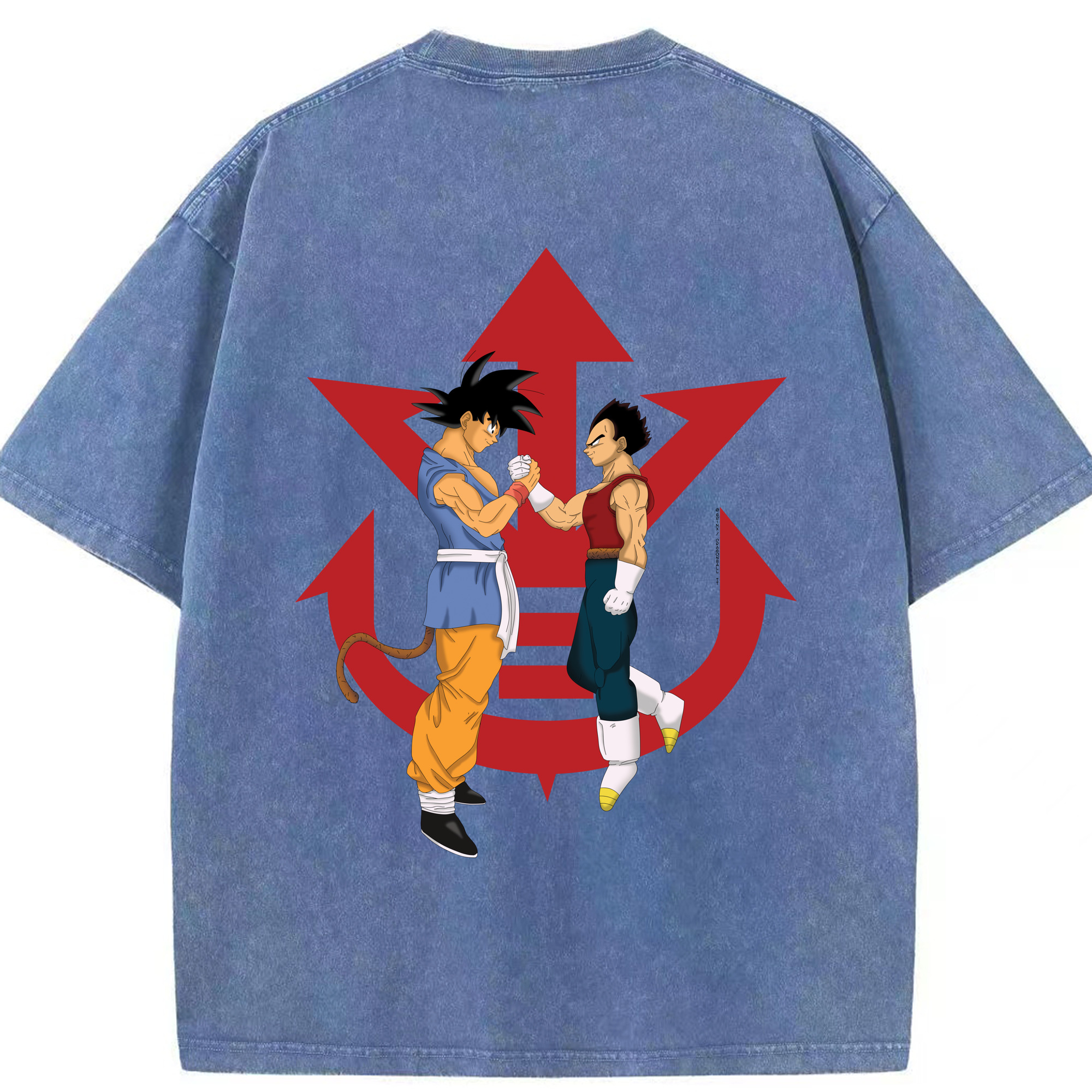 （画像用） ドラゴンボール 孫悟空（そん ごくう）Son Goku カカロット DRAGON BALL Kakarotto 綿100% ヴィンテージ風 半袖Tシャツ（背面プリント）