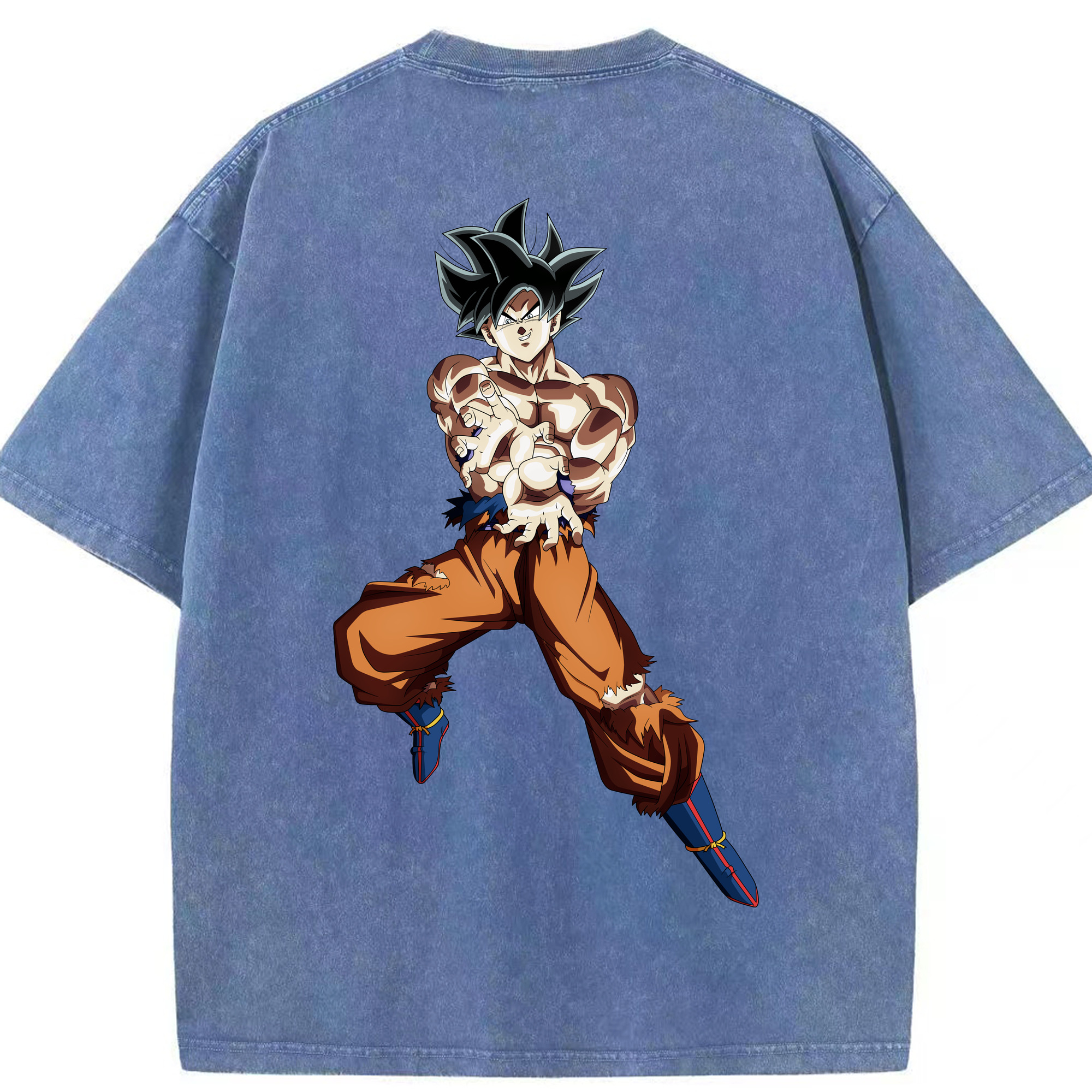（画像用） ドラゴンボール 孫悟空（そん ごくう）Son Goku カカロット DRAGON BALL Kakarotto 綿100% ヴィンテージ風 半袖Tシャツ（背面プリント）
