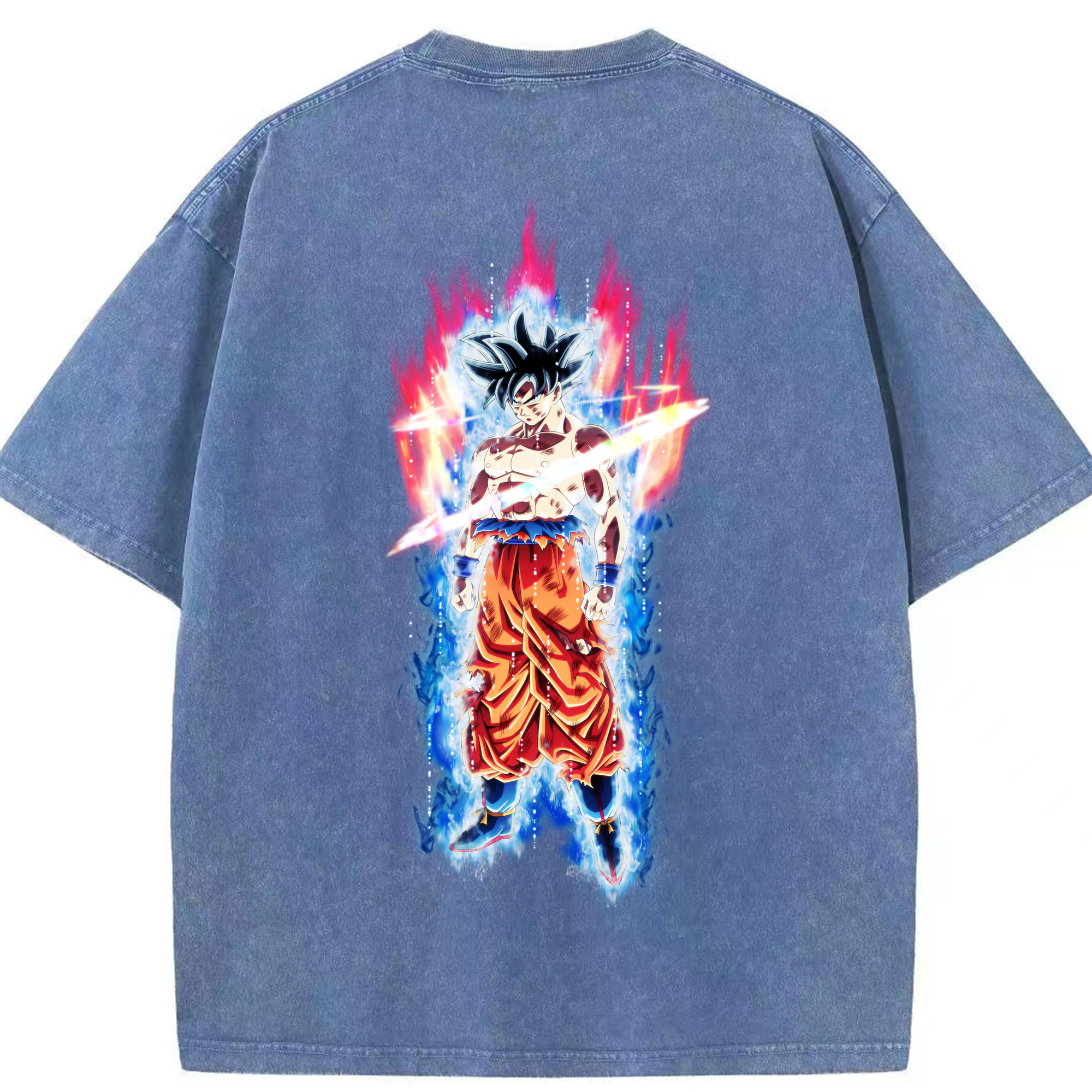 （画像用） ドラゴンボール 孫悟空（そん ごくう）Son Goku カカロット DRAGON BALL Kakarotto 綿100% ヴィンテージ風 半袖Tシャツ（背面プリント）