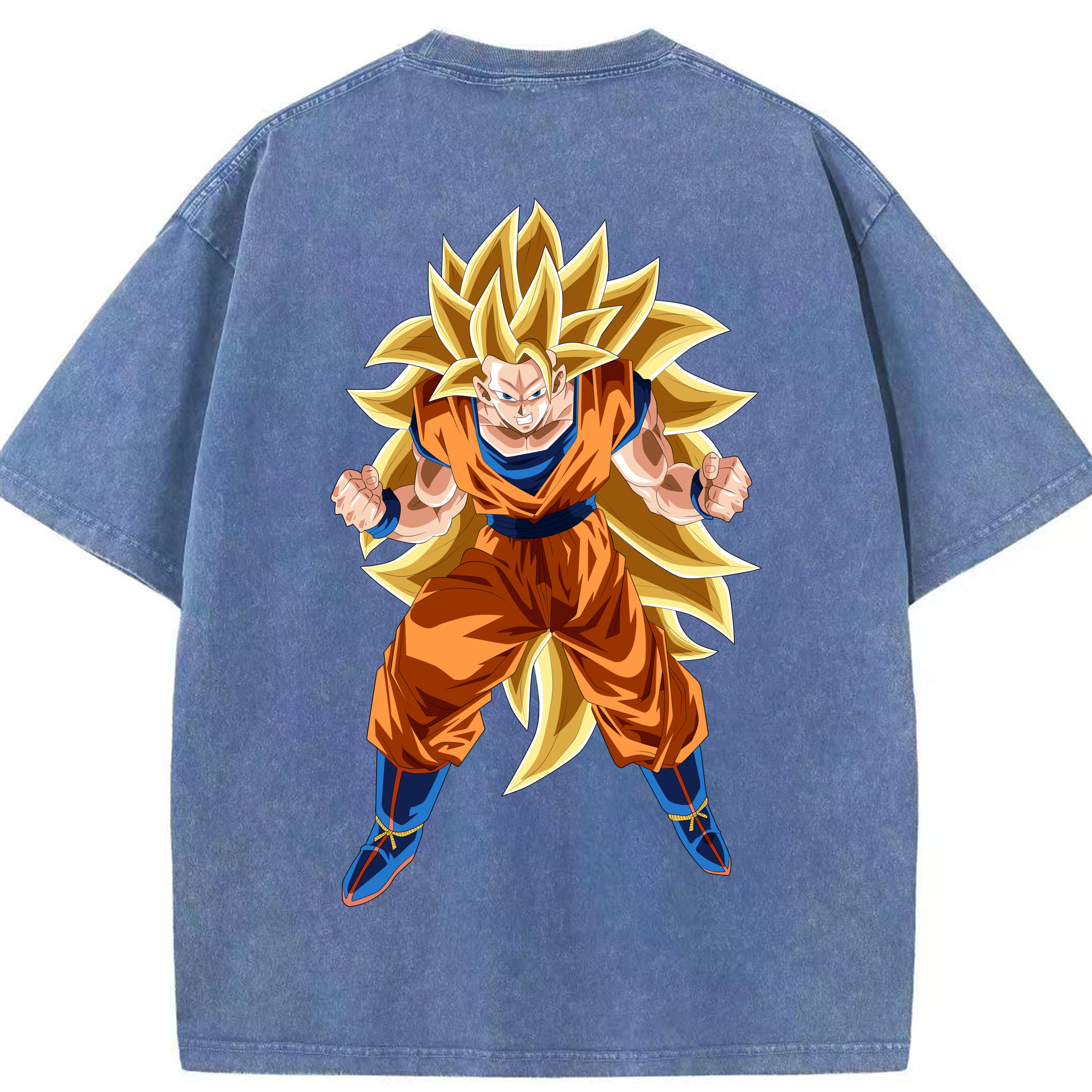 （画像用） ドラゴンボール 孫悟空（そん ごくう）Son Goku カカロット DRAGON BALL Kakarotto 綿100% ヴィンテージ風 半袖Tシャツ（背面プリント）