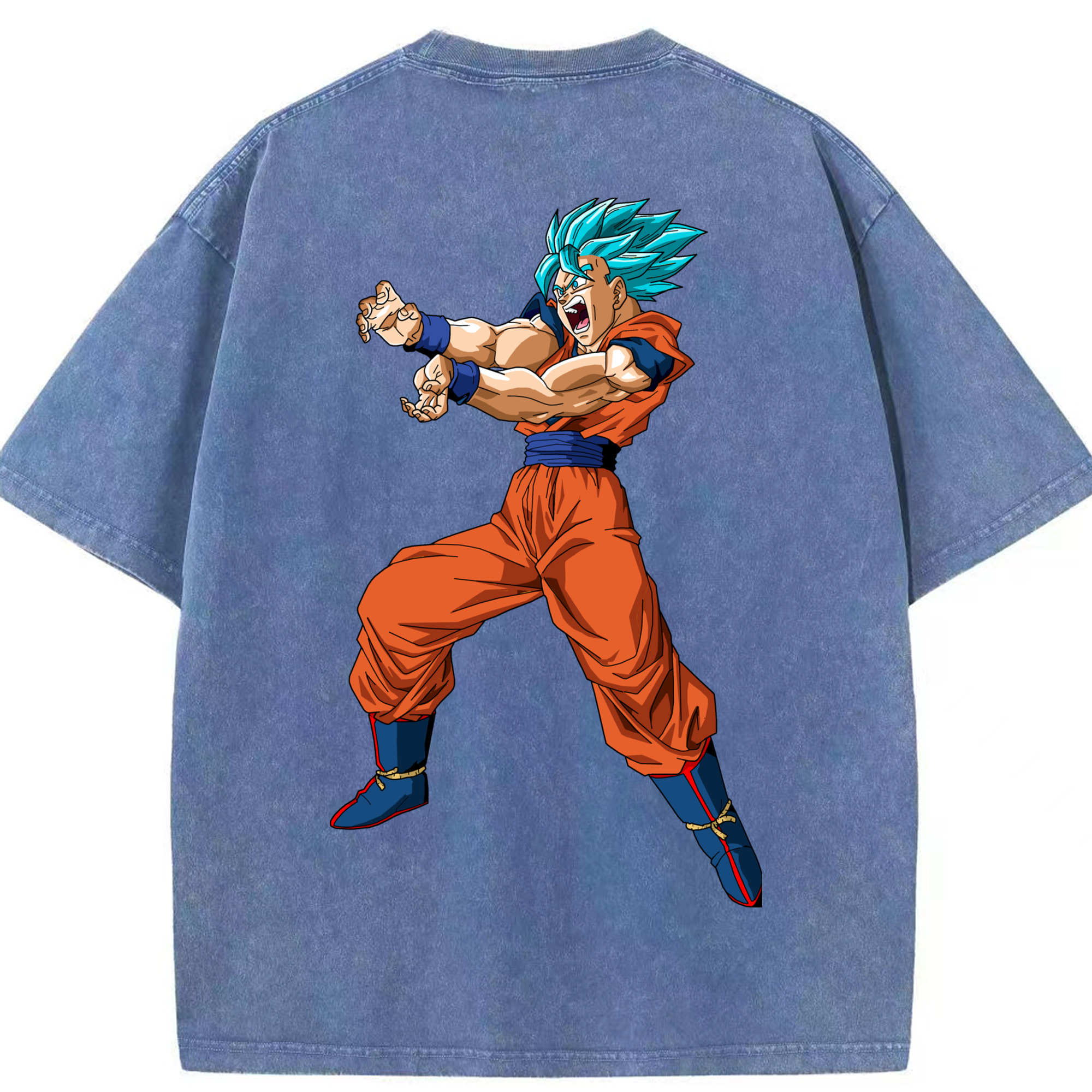 （画像用） ドラゴンボール 孫悟空（そん ごくう）Son Goku カカロット DRAGON BALL Kakarotto 綿100% ヴィンテージ風 半袖Tシャツ（背面プリント）