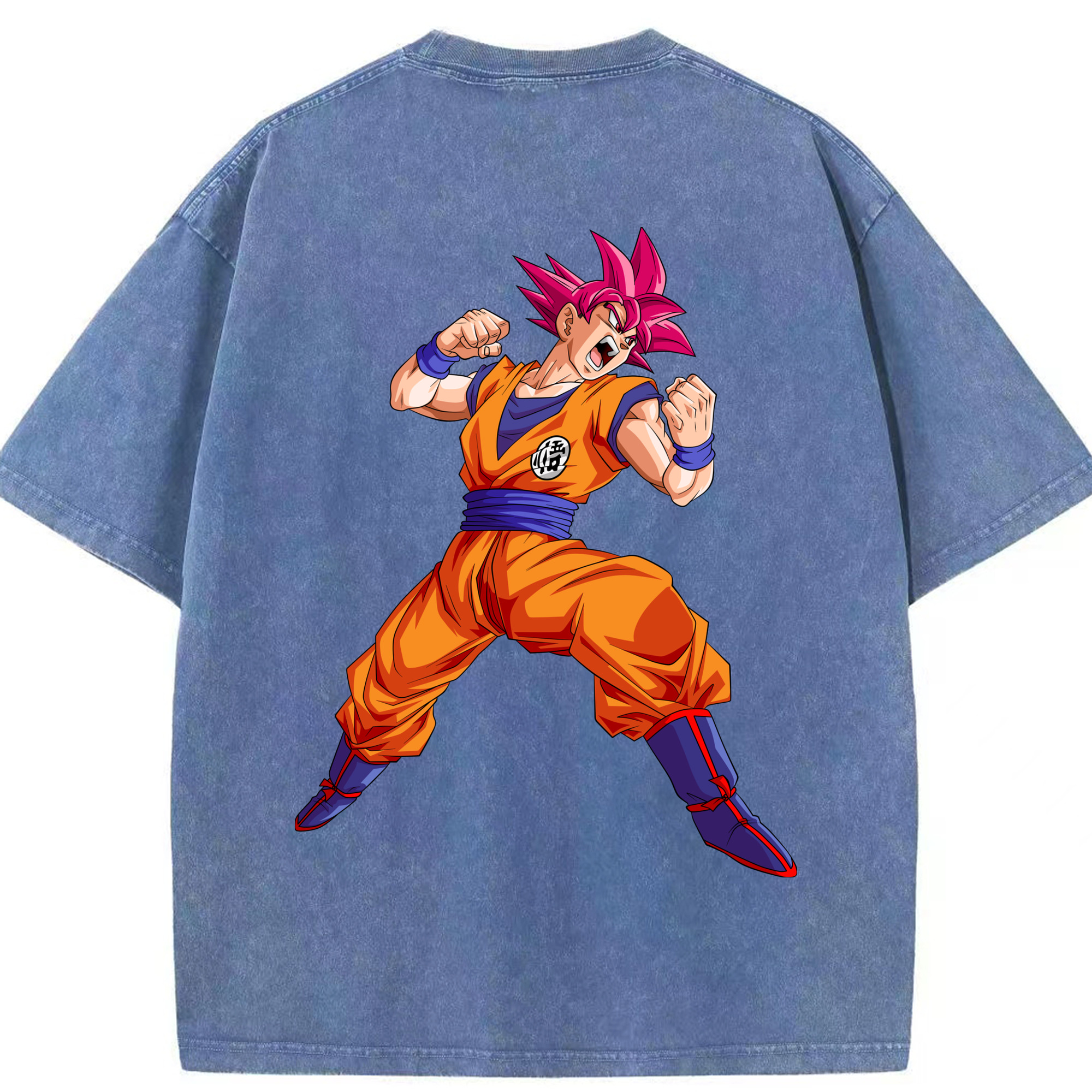（画像用） ドラゴンボール 孫悟空（そん ごくう）Son Goku カカロット DRAGON BALL Kakarotto 綿100% ヴィンテージ風 半袖Tシャツ（背面プリント）