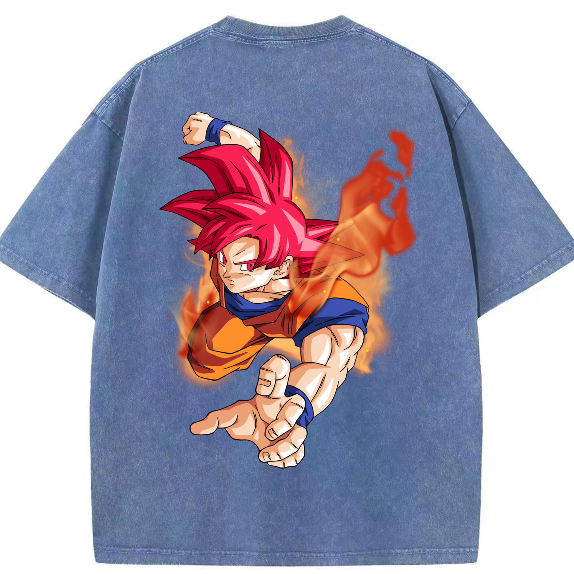 （画像用） ドラゴンボール 孫悟空（そん ごくう）Son Goku カカロット DRAGON BALL Kakarotto 綿100% ヴィンテージ風 半袖Tシャツ（背面プリント）