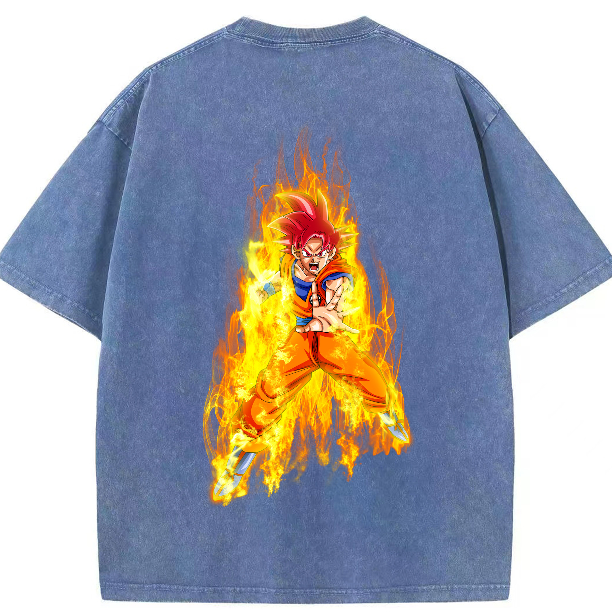 （画像用） ドラゴンボール 孫悟空（そん ごくう）Son Goku カカロット DRAGON BALL Kakarotto 綿100% ヴィンテージ風 半袖Tシャツ（背面プリント）