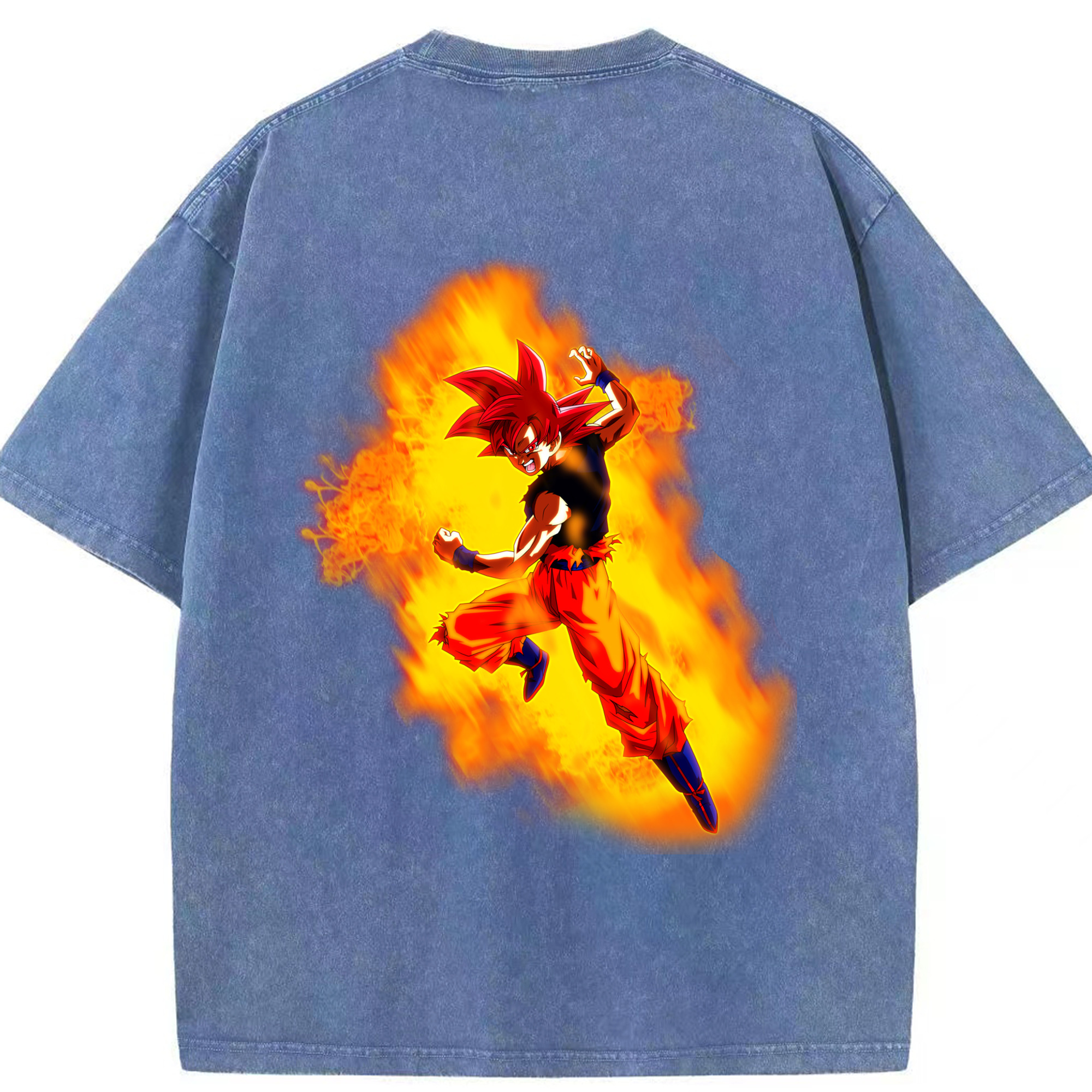 （画像用） ドラゴンボール 孫悟空（そん ごくう）Son Goku カカロット DRAGON BALL Kakarotto 綿100% ヴィンテージ風 半袖Tシャツ（背面プリント）
