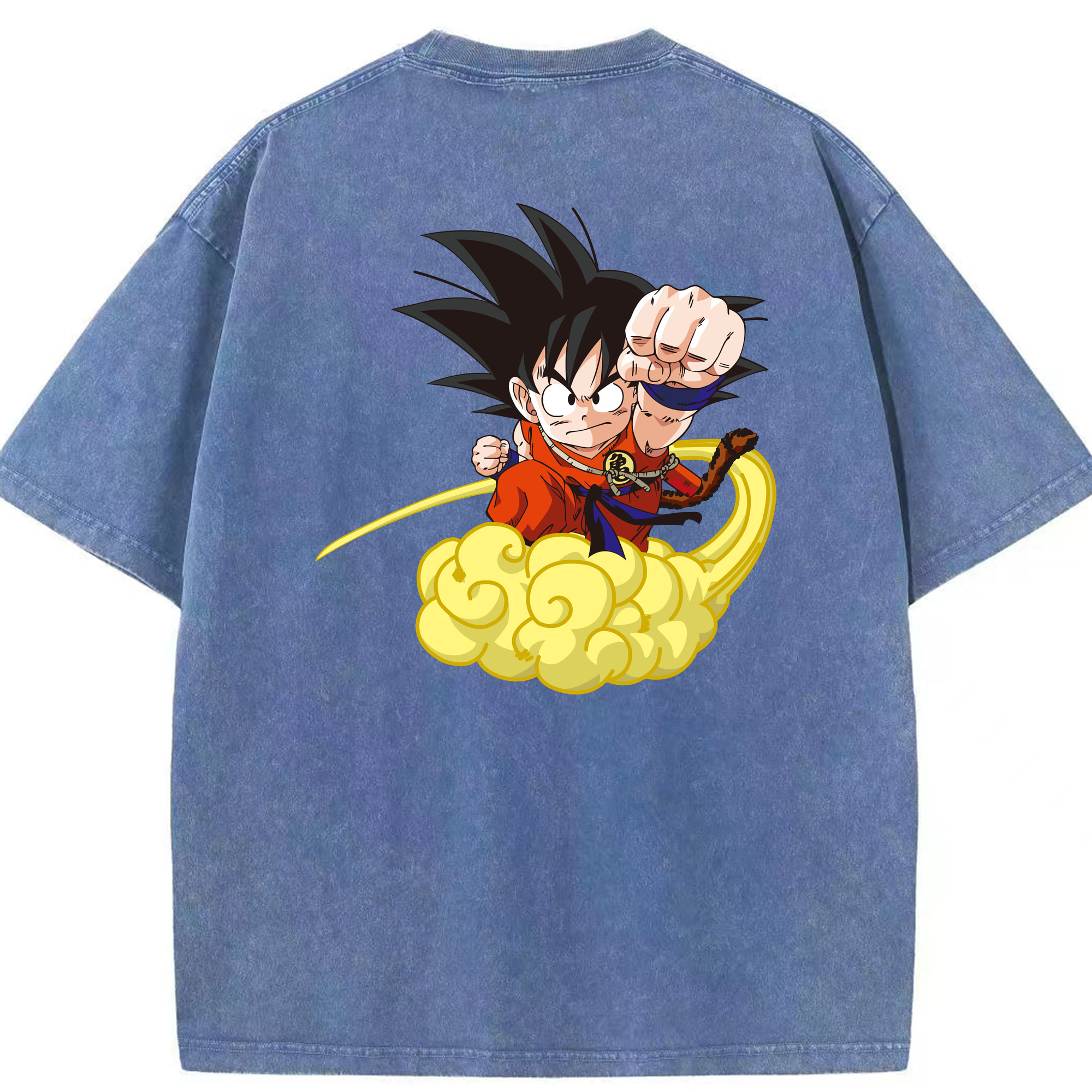 （画像用） ドラゴンボール 孫悟空（そん ごくう）Son Goku カカロット DRAGON BALL Kakarotto 綿100% ヴィンテージ風 半袖Tシャツ（背面プリント）