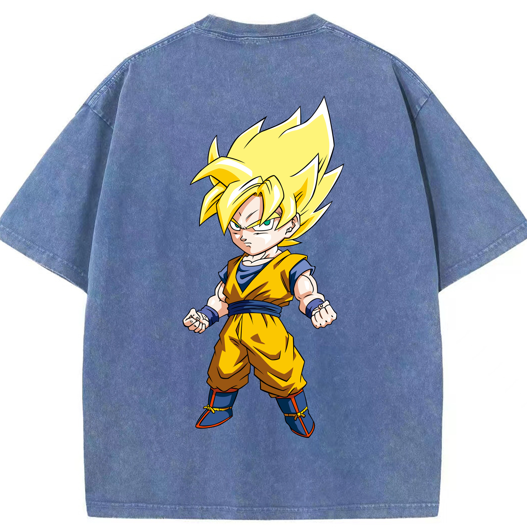 （画像用） ドラゴンボール 孫悟空（そん ごくう）Son Goku カカロット DRAGON BALL Kakarotto 綿100% ヴィンテージ風 半袖Tシャツ（背面プリント）