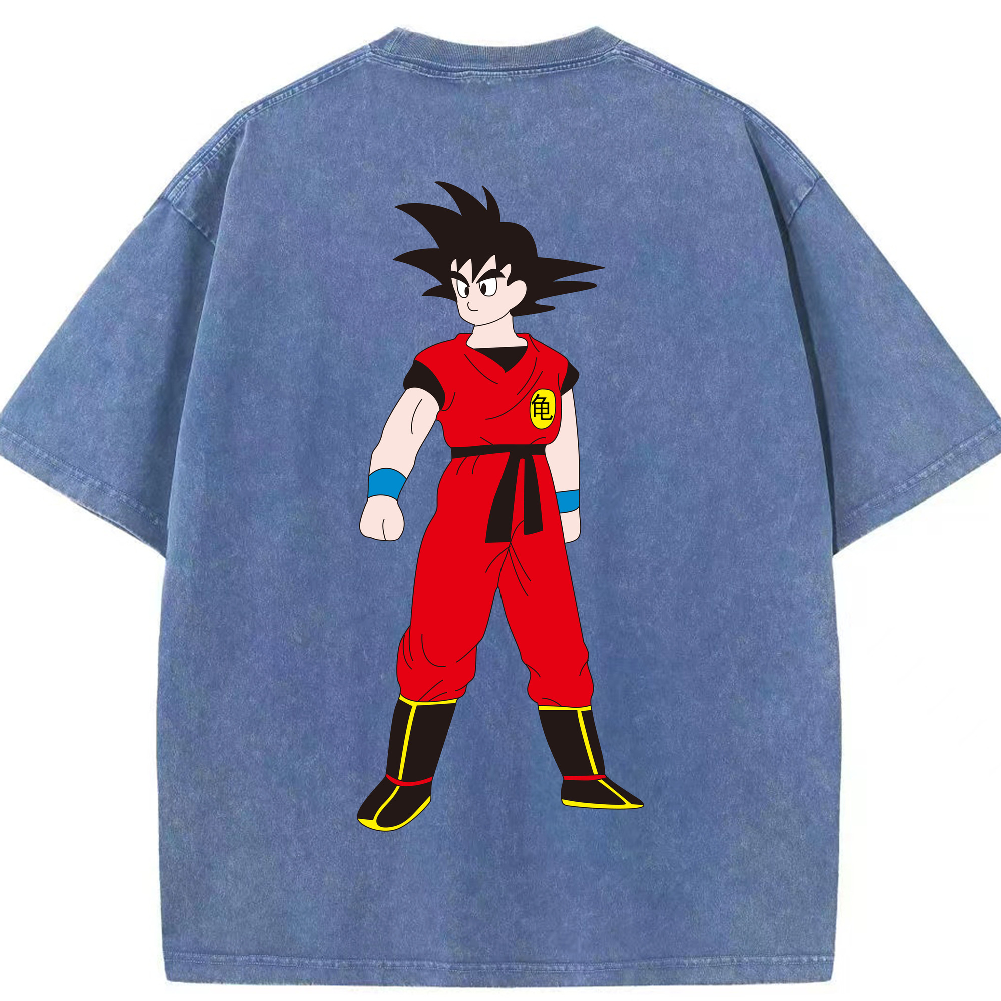 （画像用） ドラゴンボール 孫悟空（そん ごくう）Son Goku カカロット DRAGON BALL Kakarotto 綿100% ヴィンテージ風 半袖Tシャツ（背面プリント）