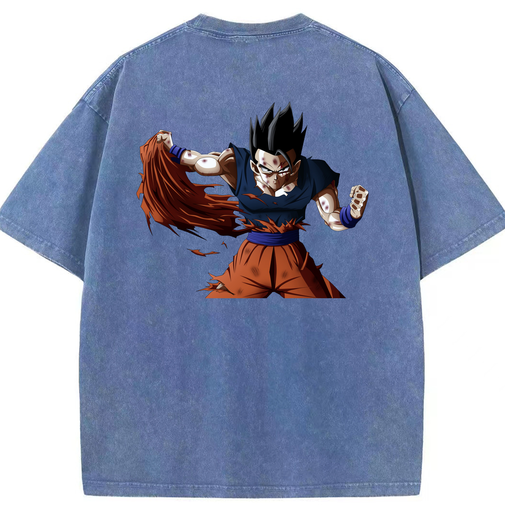 （画像用） ドラゴンボール ベジータ四世（Bejīta Yonsei）DRAGON BALL Vegeta IV 綿100% ヴィンテージ風 半袖Tシャツ（背面プリント）