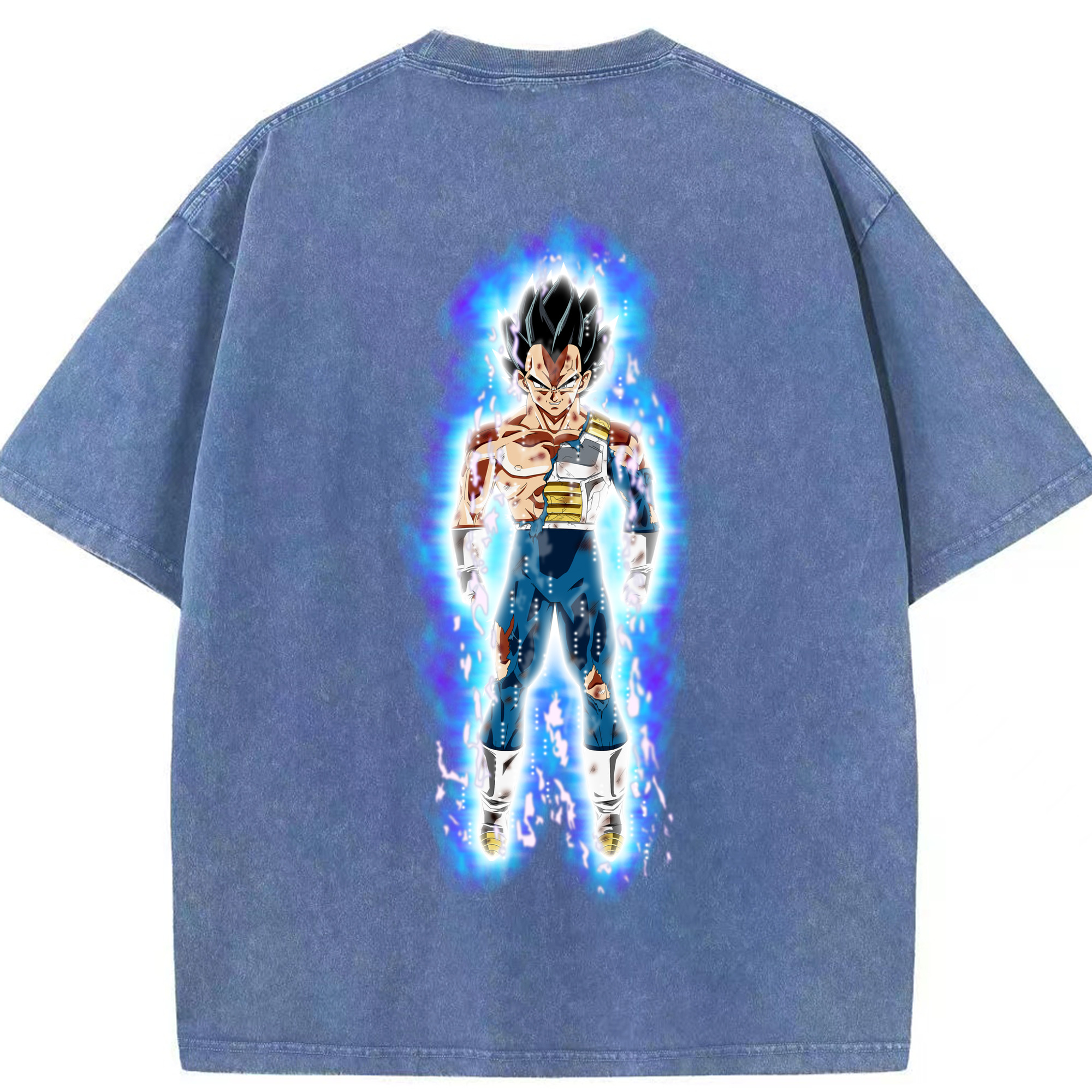 （画像用） ドラゴンボール ベジータ四世（Bejīta Yonsei）DRAGON BALL Vegeta IV 綿100% ヴィンテージ風 半袖Tシャツ（背面プリント）