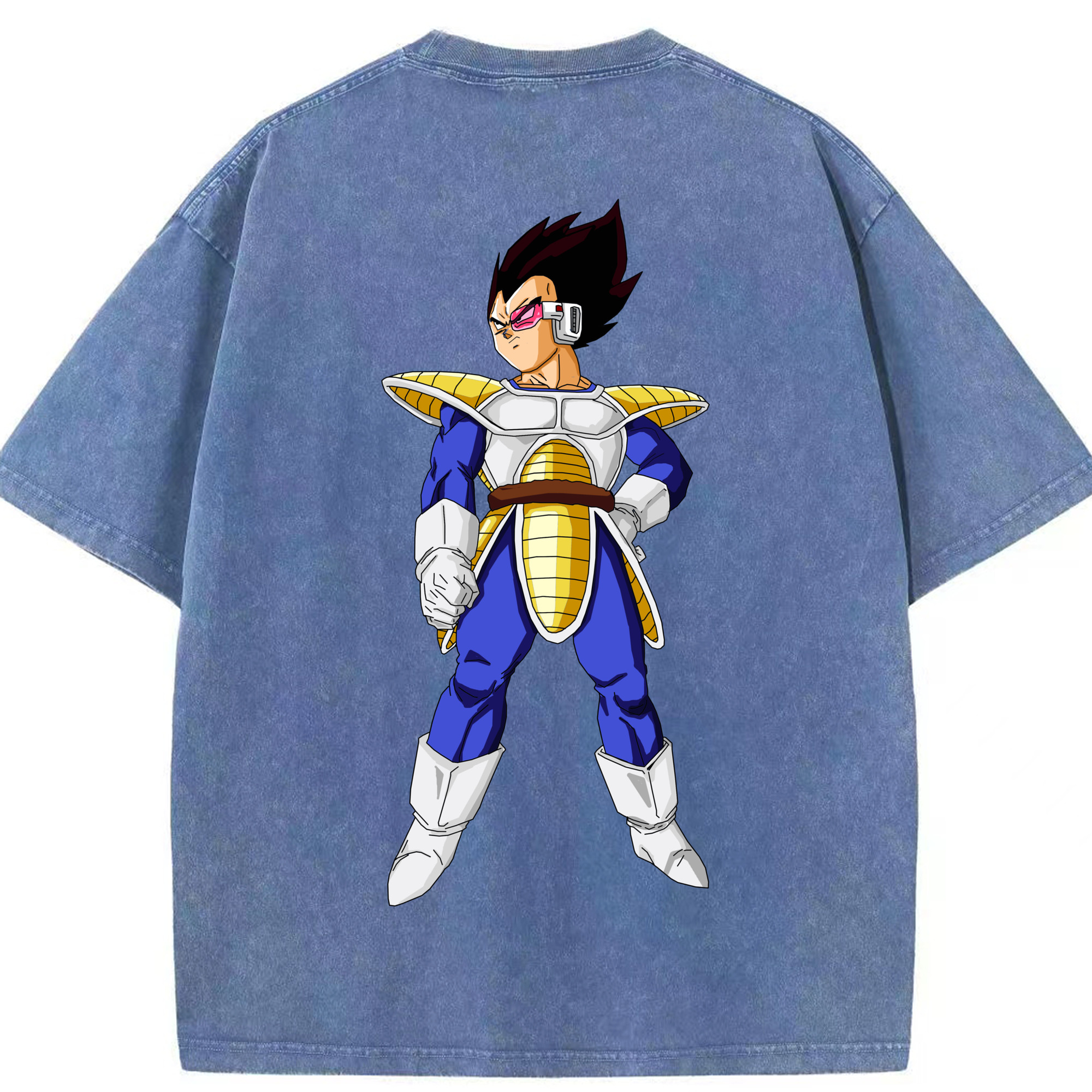 （画像用） ドラゴンボール ベジータ四世（Bejīta Yonsei）DRAGON BALL Vegeta IV 綿100% ヴィンテージ風 半袖Tシャツ（背面プリント）