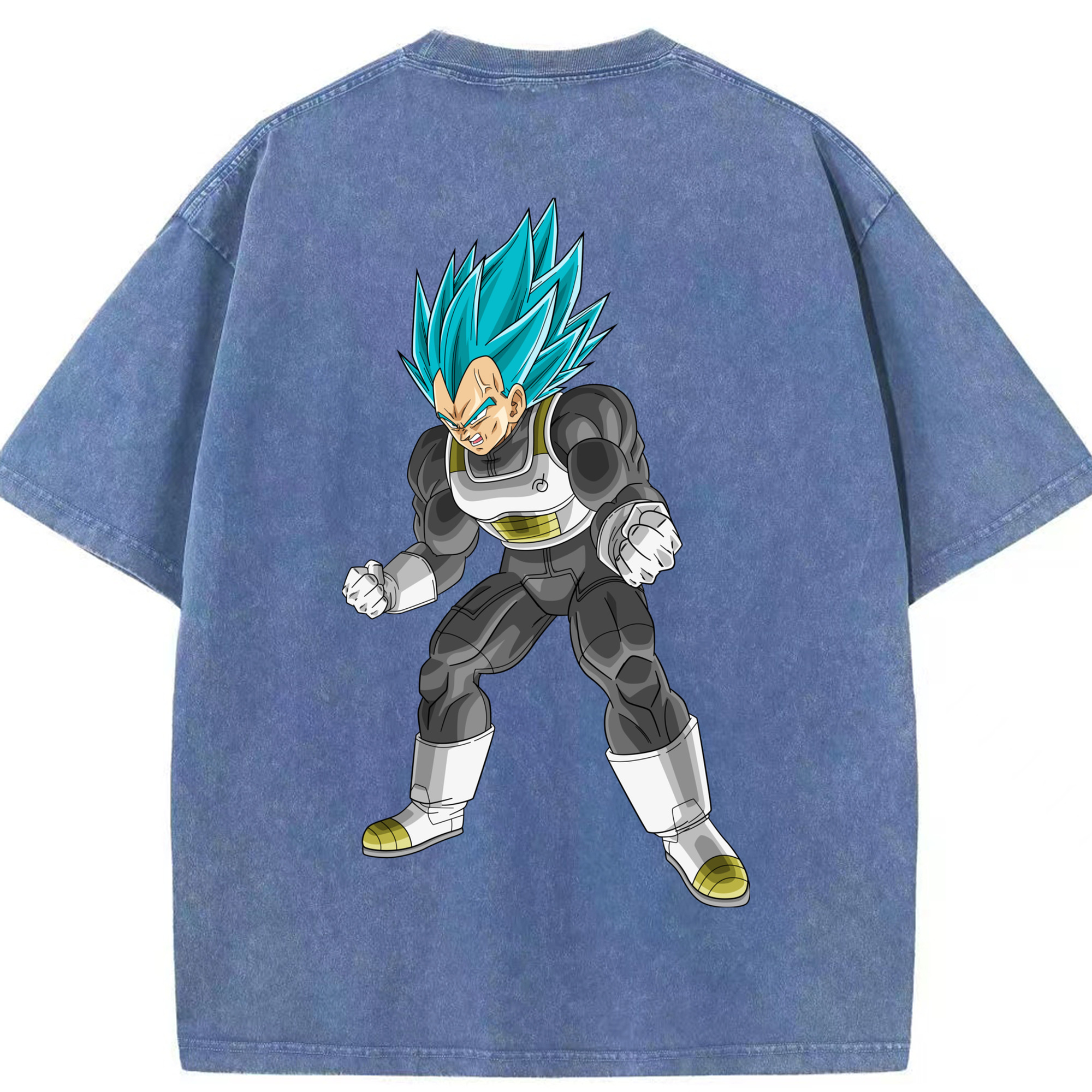 （画像用） ドラゴンボール ベジータ四世（Bejīta Yonsei）DRAGON BALL Vegeta IV 綿100% ヴィンテージ風 半袖Tシャツ（背面プリント）