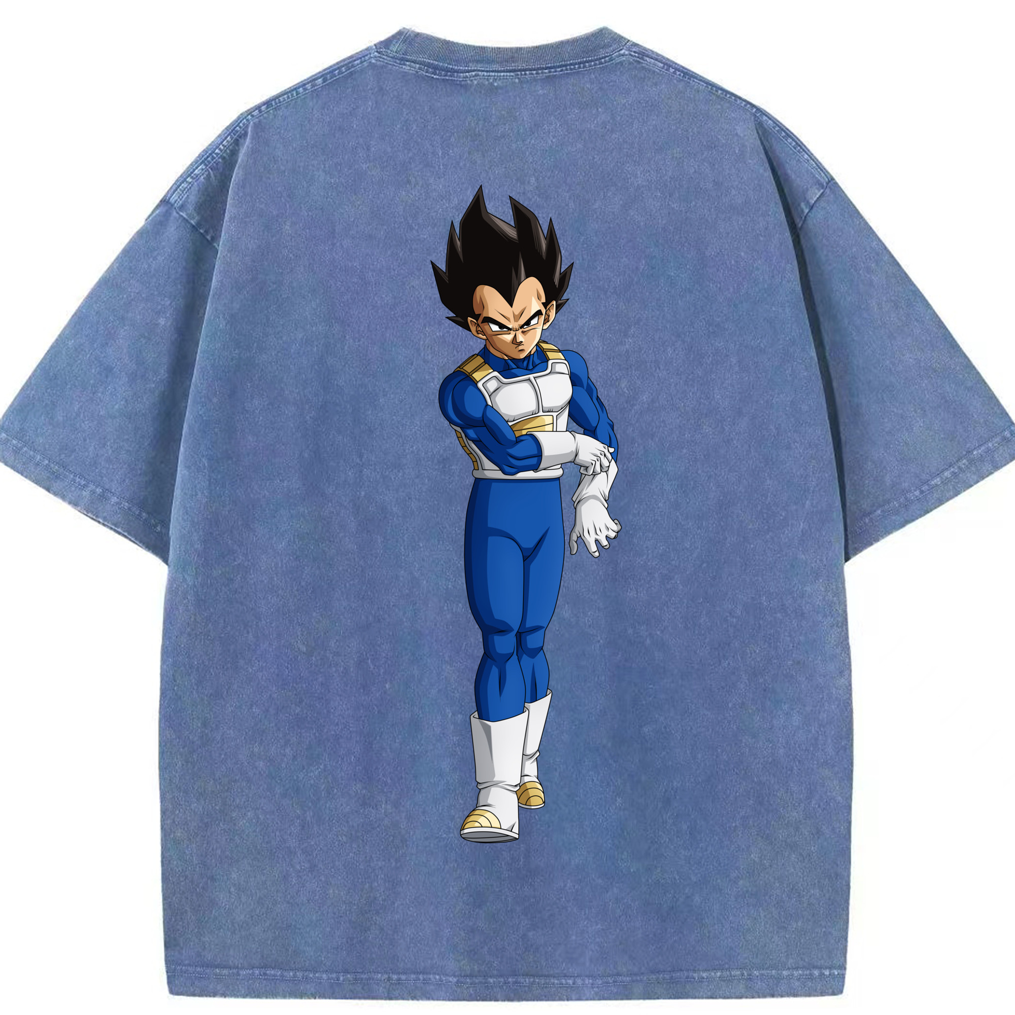 （画像用） ドラゴンボール ベジータ四世（Bejīta Yonsei）DRAGON BALL Vegeta IV 綿100% ヴィンテージ風 半袖Tシャツ（背面プリント）