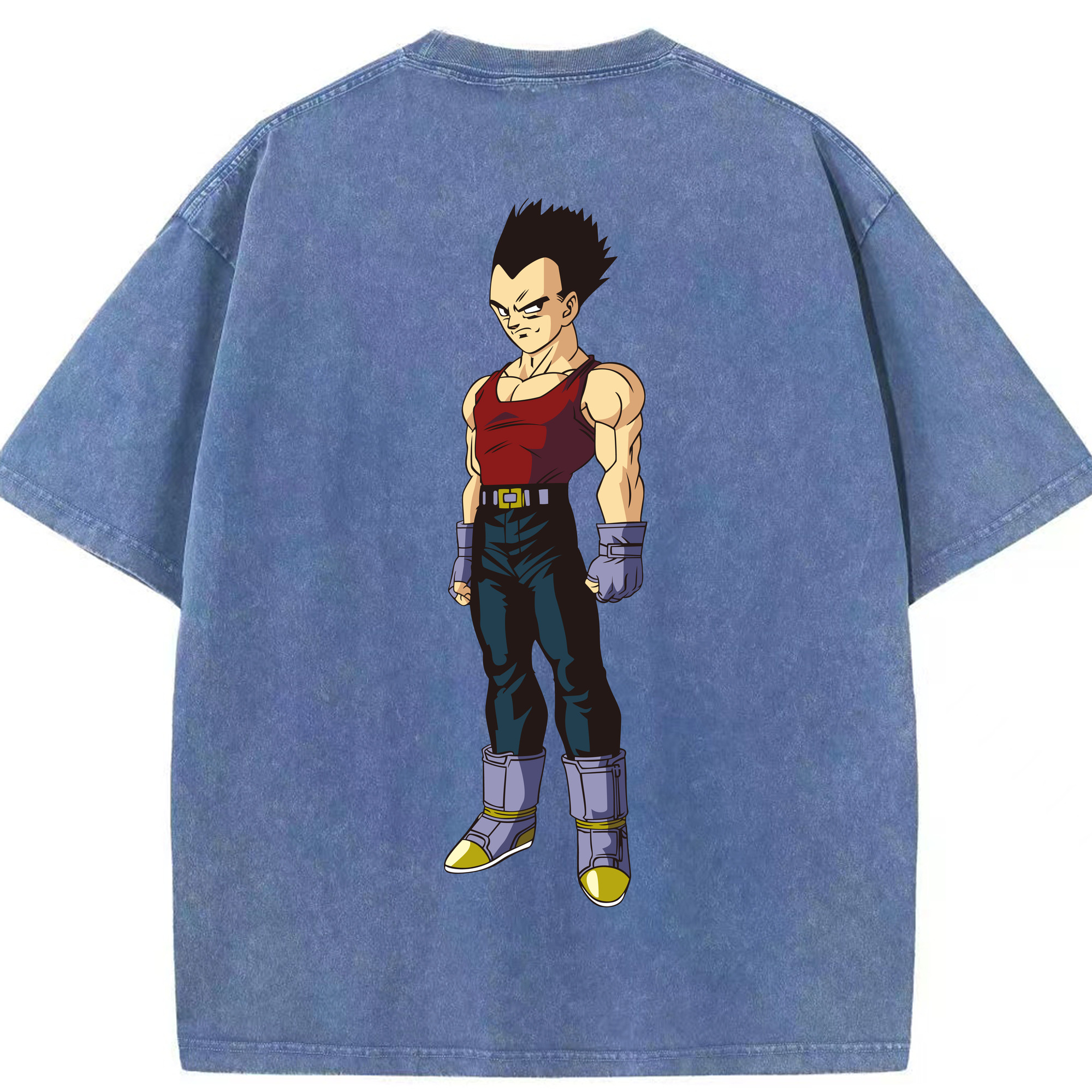 （画像用） ドラゴンボール ベジータ四世（Bejīta Yonsei）DRAGON BALL Vegeta IV 綿100% ヴィンテージ風 半袖Tシャツ（背面プリント）