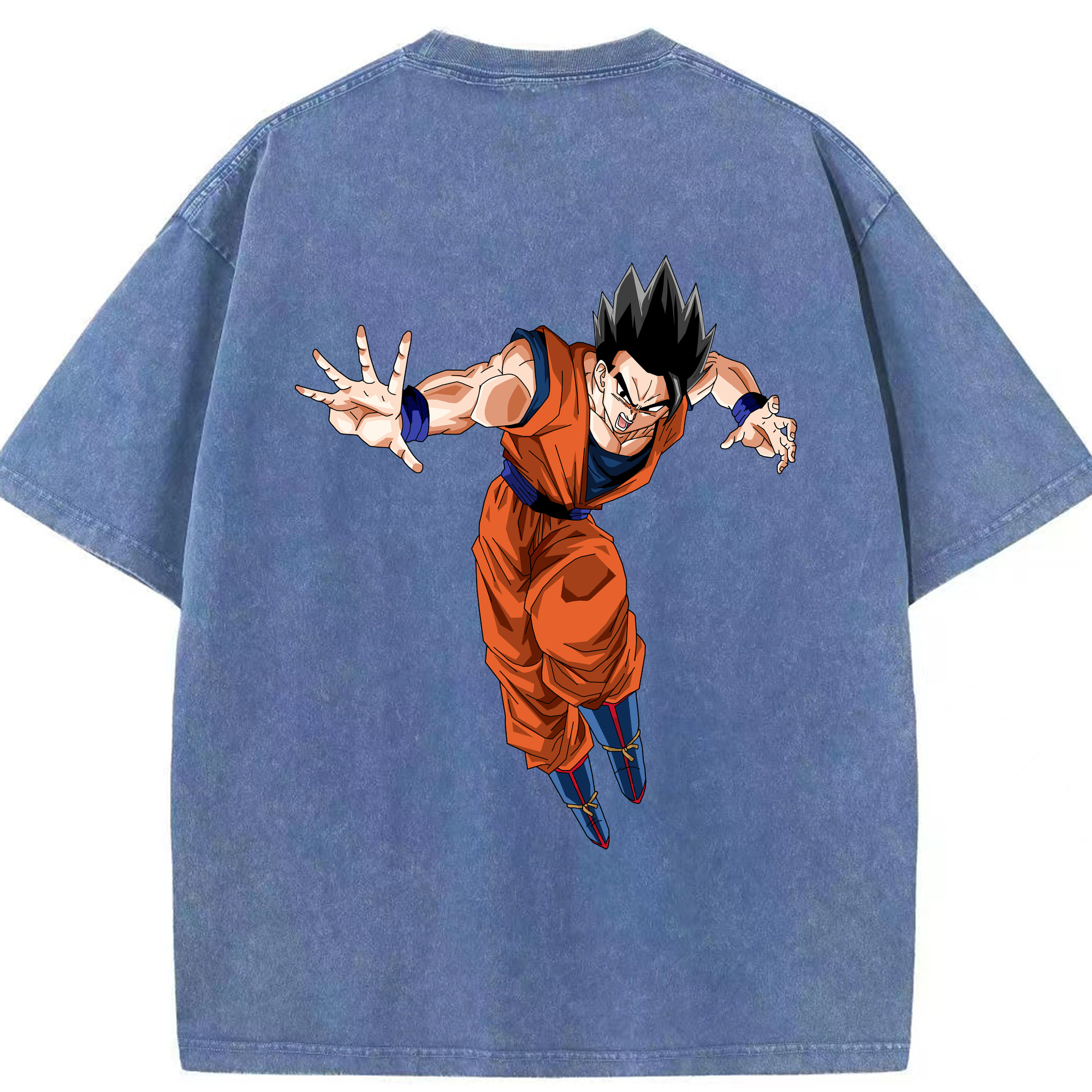 （画像用） ドラゴンボール 孫 悟飯（そんごはん）DRAGON BALL Son Gohan 綿100% ヴィンテージ風 半袖Tシャツ（背面プリント）