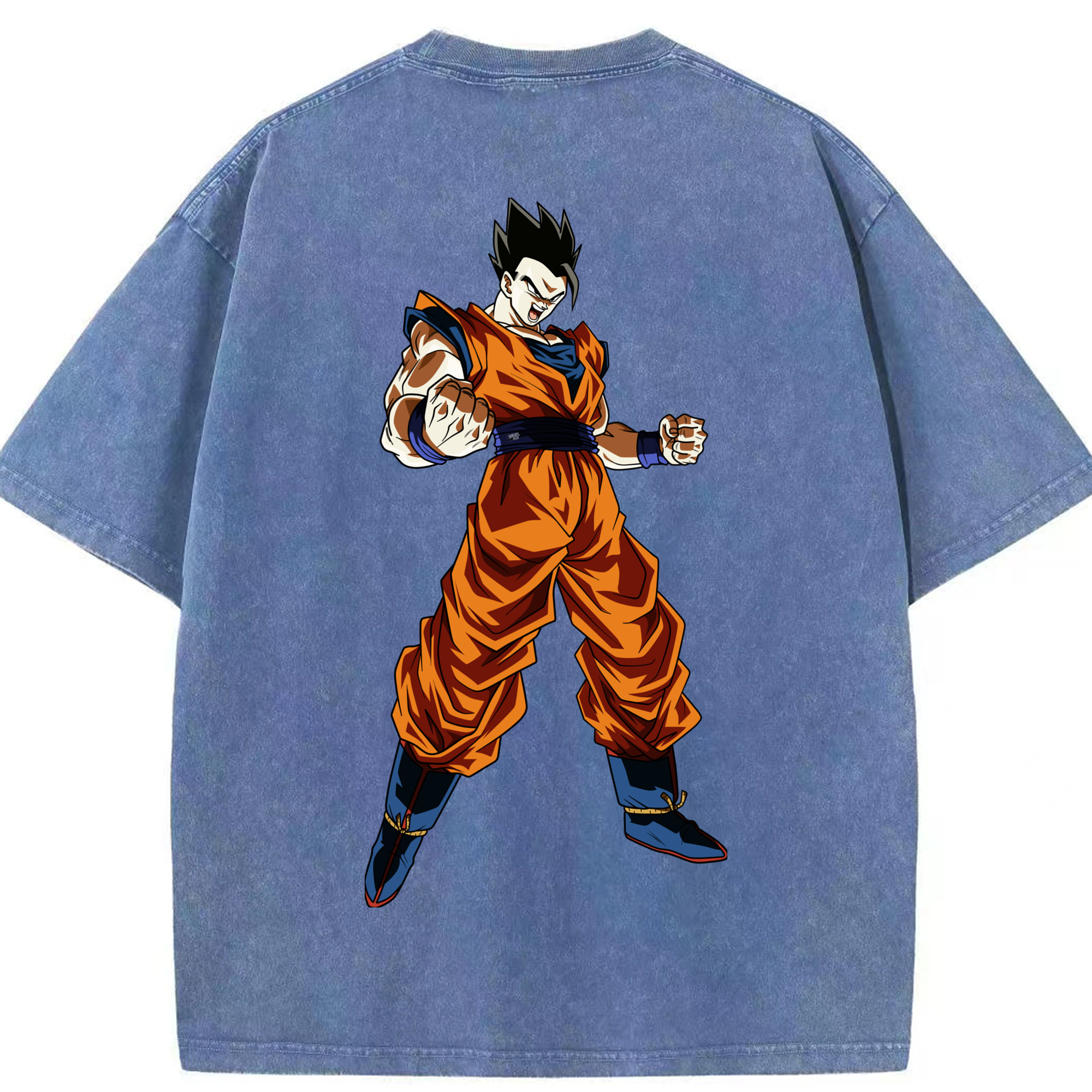 （画像用） ドラゴンボール 孫 悟飯（そんごはん）DRAGON BALL Son Gohan 綿100% ヴィンテージ風 半袖Tシャツ（背面プリント）