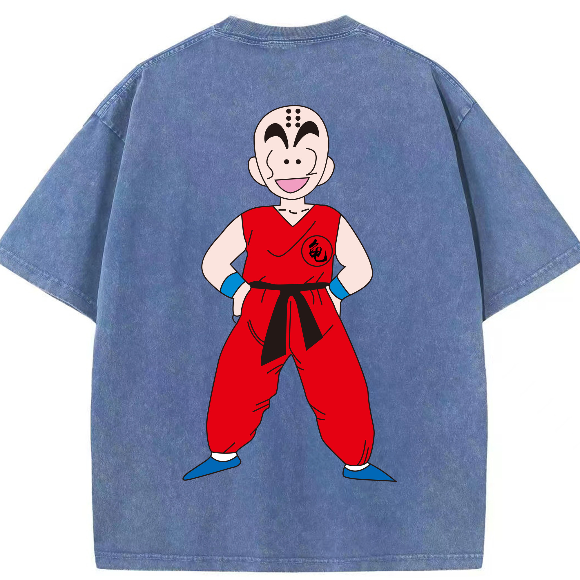 （画像用） ドラゴンボール クリリン DRAGON BALL krillin 綿100% ヴィンテージ風 半袖Tシャツ（背面プリント）