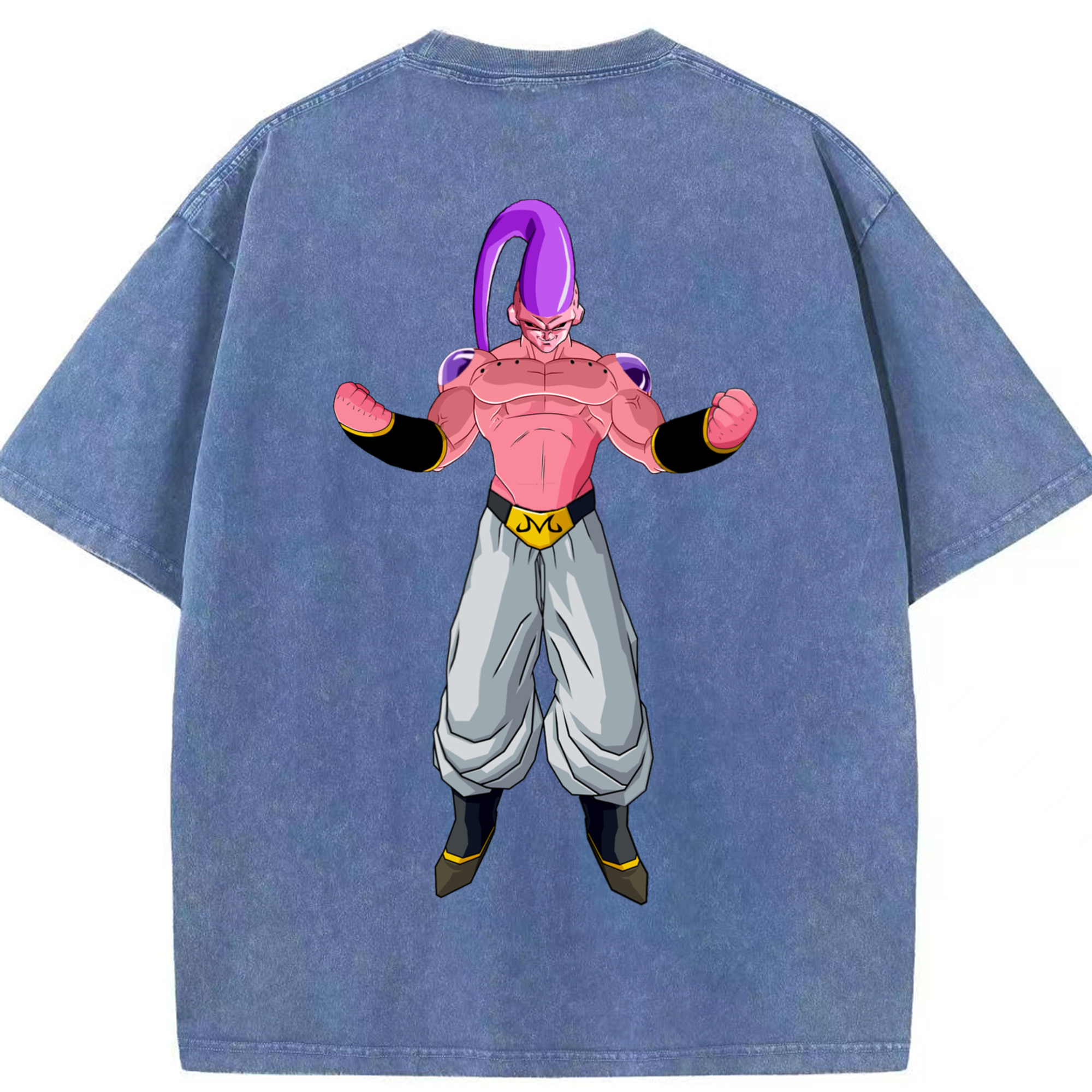 ドラゴンボール 魔人ブウ DRAGON BALL Majin Buu 綿100% ヴィンテージ風 半袖Tシャツ（背面プリント）