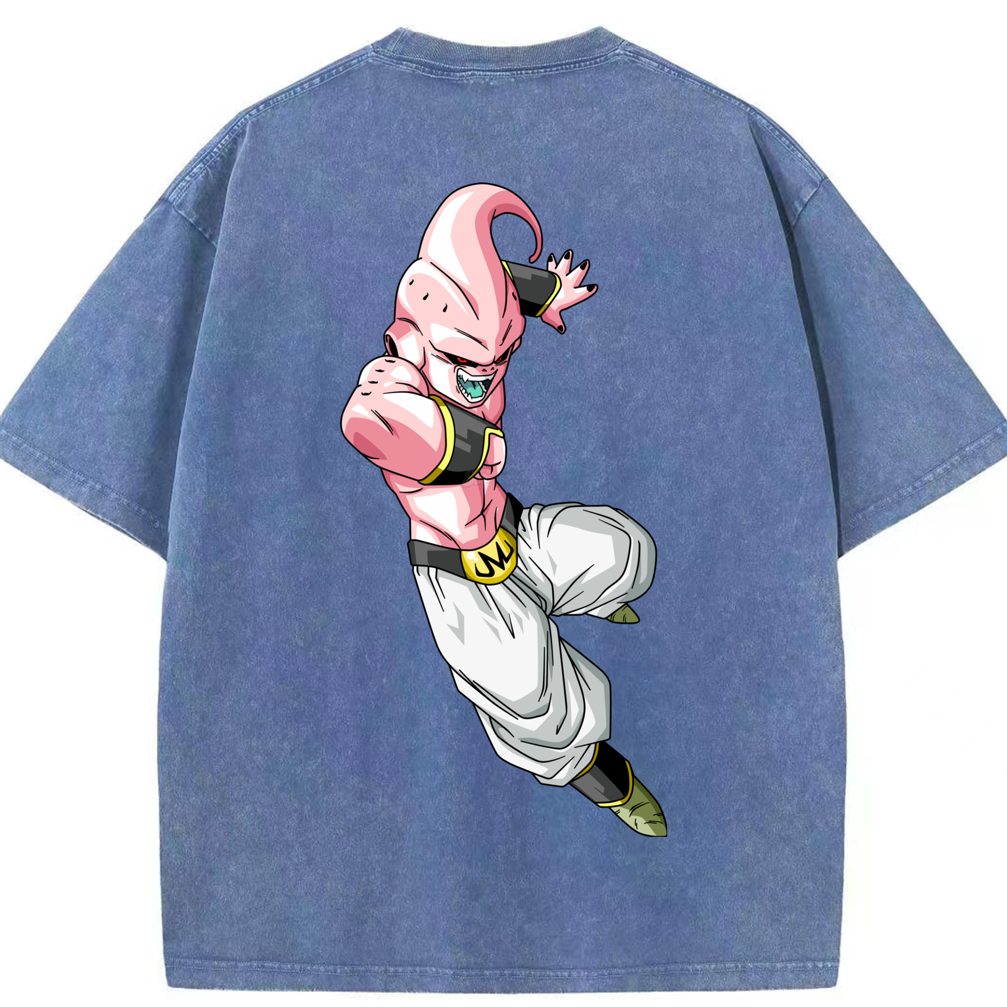 ドラゴンボール 魔人ブウ DRAGON BALL Majin Buu 綿100% ヴィンテージ風 半袖Tシャツ（背面プリント）