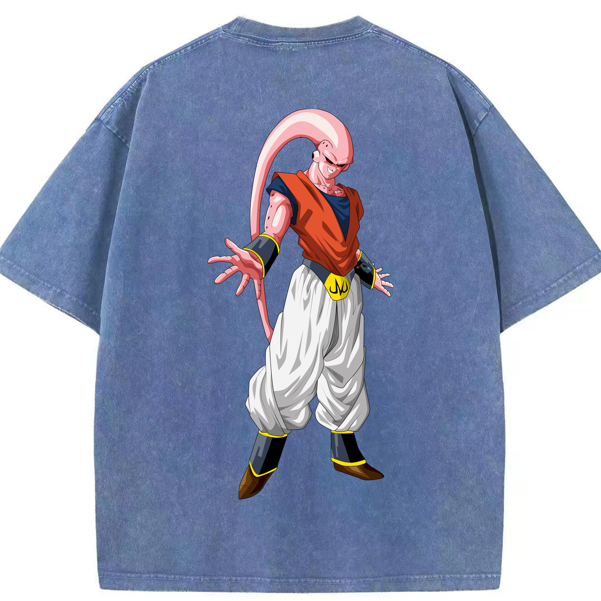 （画像用） ドラゴンボール 魔人ブウ DRAGON BALL Majin Buu 綿100% ヴィンテージ風 半袖Tシャツ（背面プリント）
