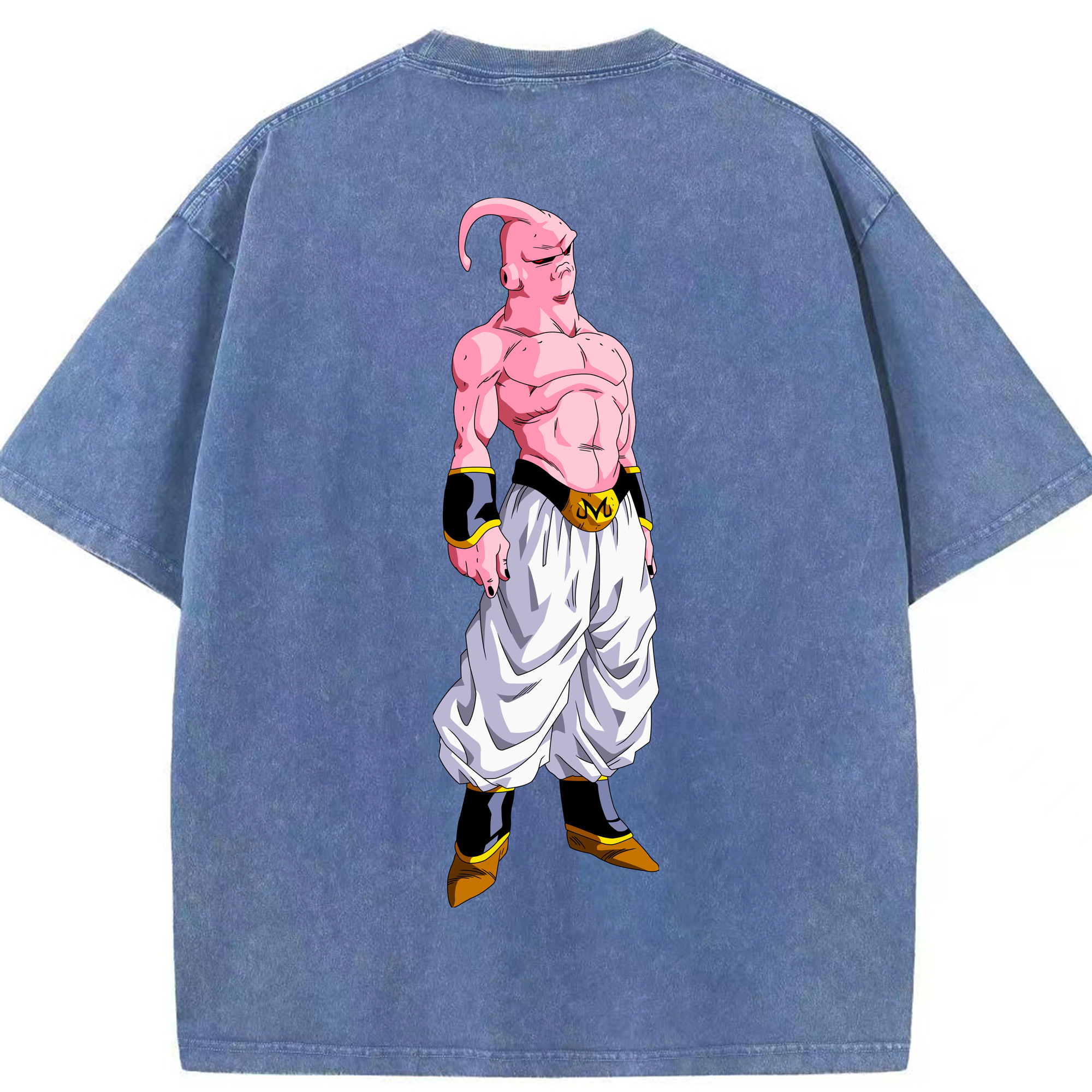 （画像用） ドラゴンボール 魔人ブウ DRAGON BALL Majin Buu 綿100% ヴィンテージ風 半袖Tシャツ（背面プリント）