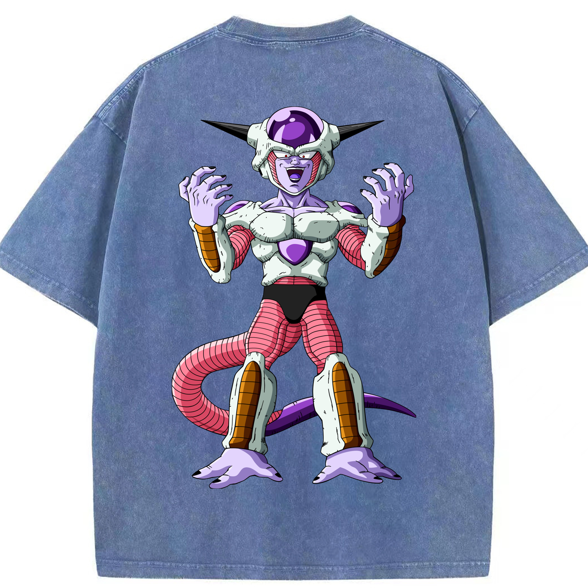 （画像用） ドラゴンボール フリーザ DRAGON BALL Frieza 綿100% ヴィンテージ風 半袖Tシャツ（背面プリント）