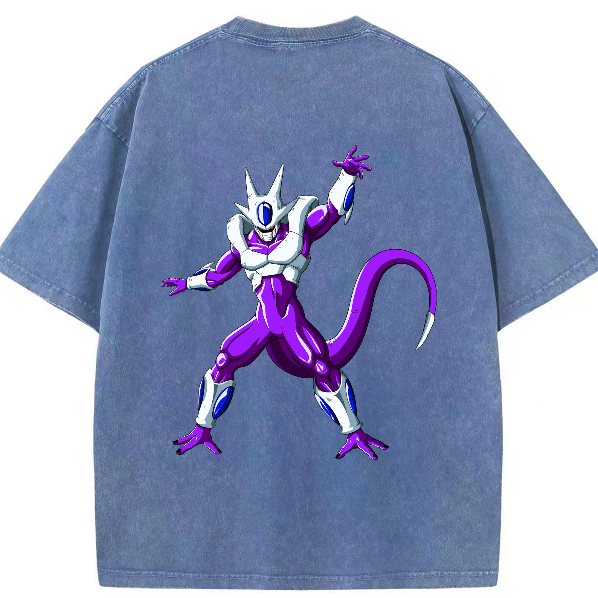 （画像用） ドラゴンボール クウラ DRAGON BALL Cooler Coora 綿100% ヴィンテージ風 半袖Tシャツ（背面プリント）