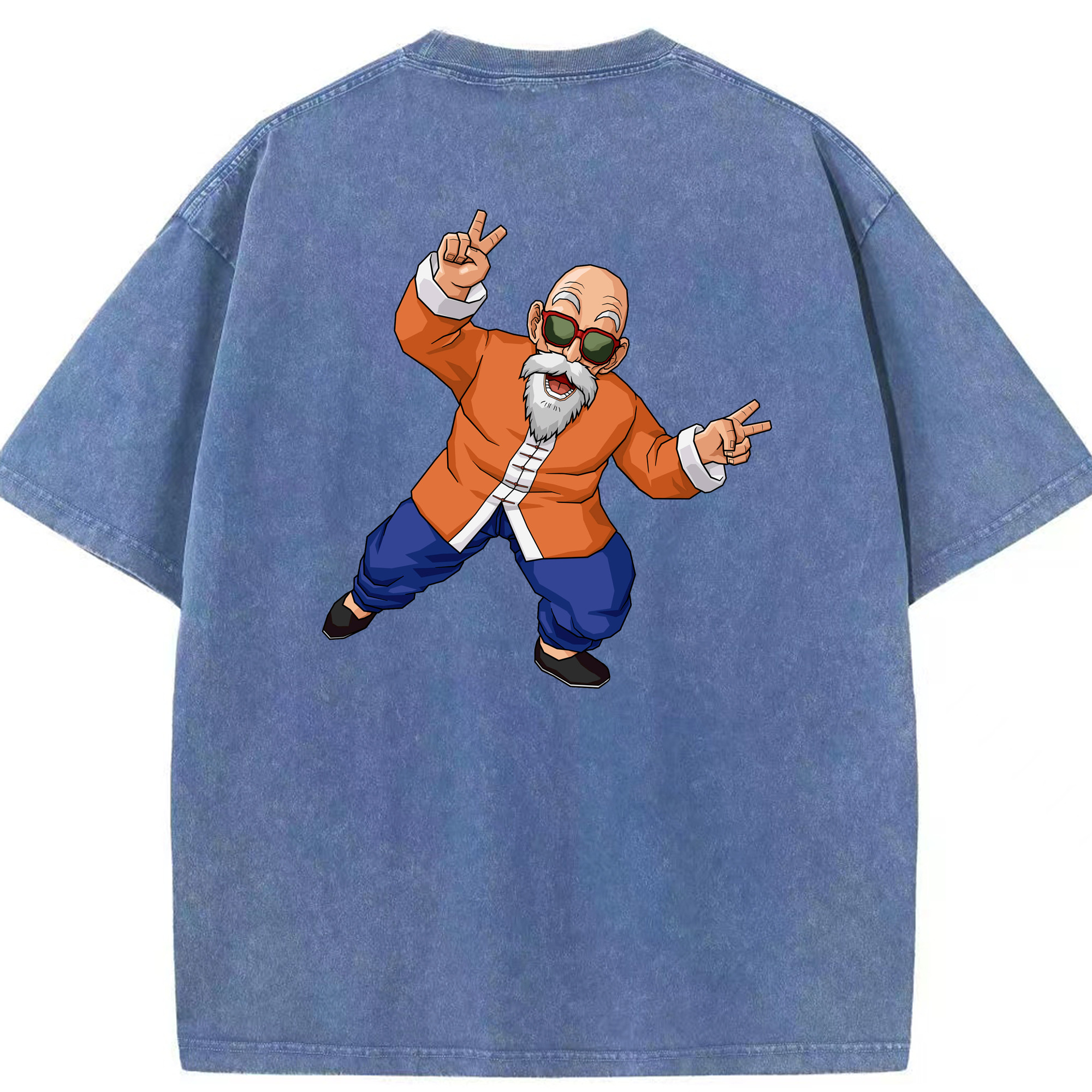 （画像用） ドラゴンボール 亀仙人（かめせんにん） DRAGON BALL Master Roshi Kame Sennin 綿100% ヴィンテージ風 半袖Tシャツ（背面プリント）