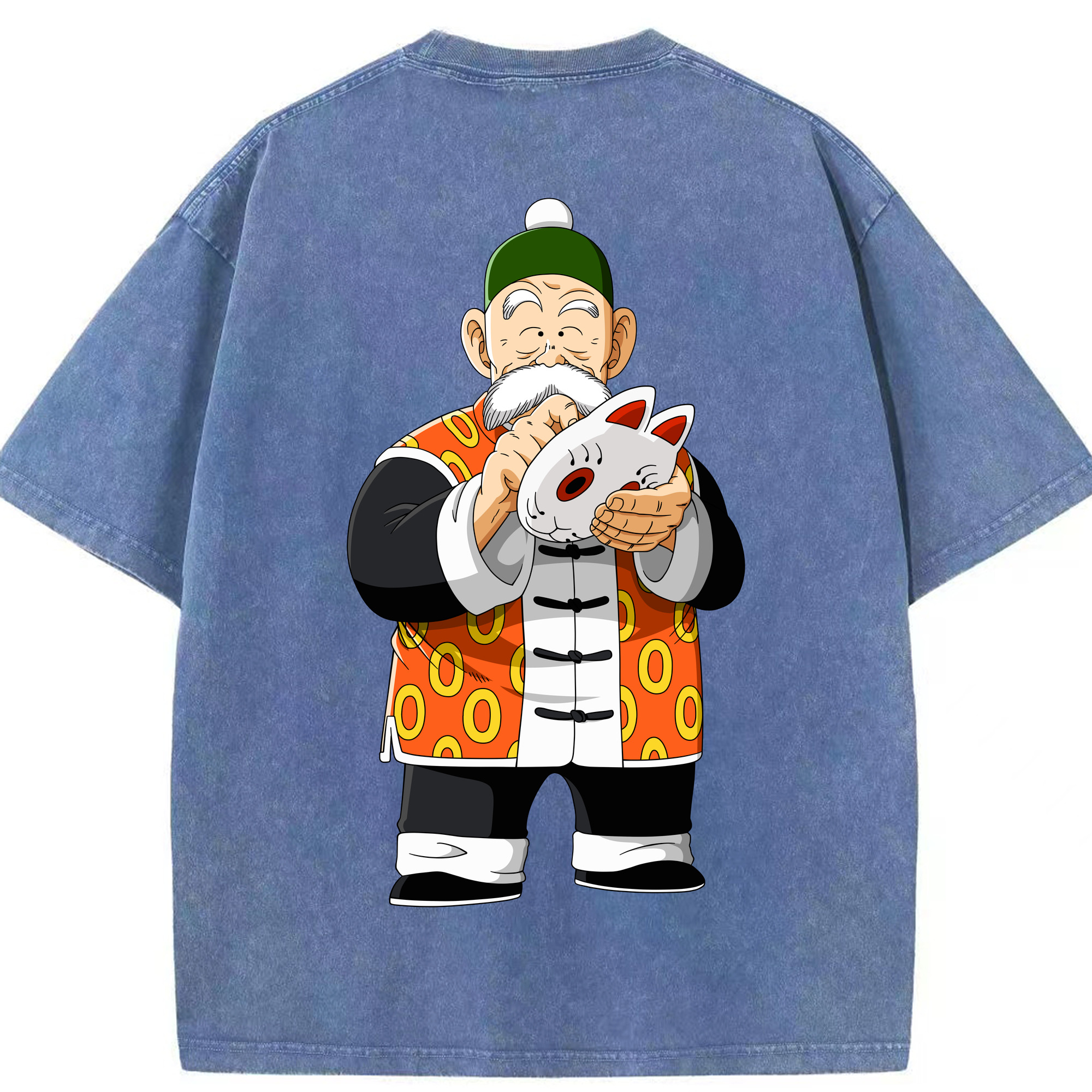 （画像用） ドラゴンボール 亀仙人（かめせんにん） DRAGON BALL Master Roshi Kame Sennin 綿100% ヴィンテージ風 半袖Tシャツ（背面プリント）