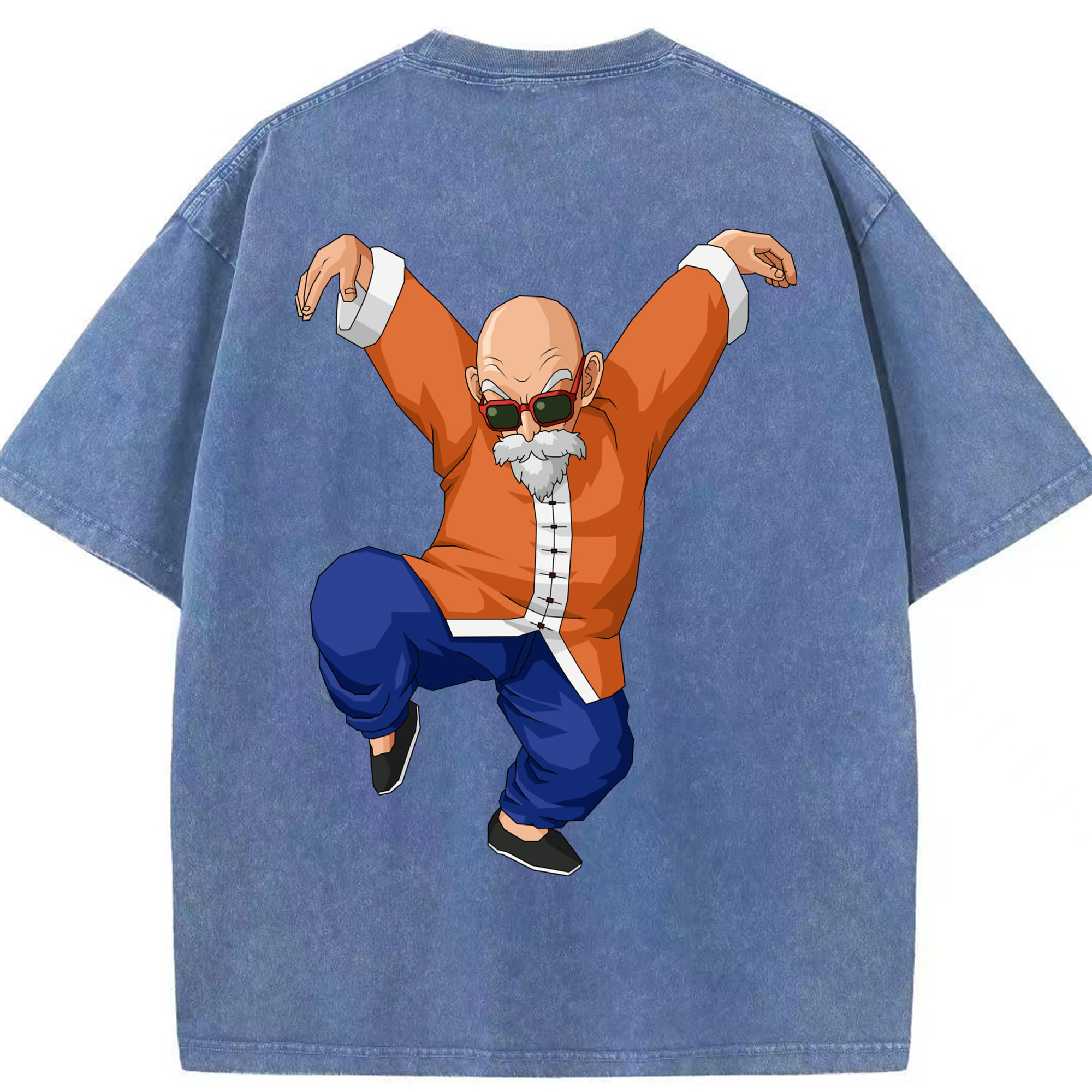 （画像用） ドラゴンボール 亀仙人（かめせんにん） DRAGON BALL Master Roshi Kame Sennin 綿100% ヴィンテージ風 半袖Tシャツ（背面プリント）