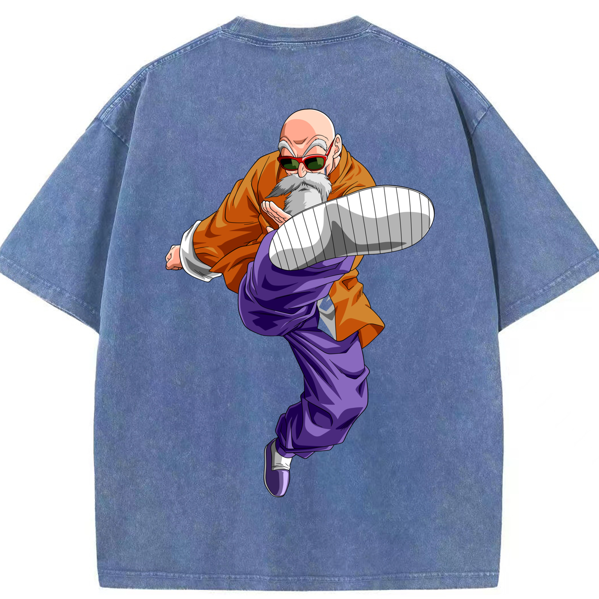 （画像用） ドラゴンボール 亀仙人（かめせんにん） DRAGON BALL Master Roshi Kame Sennin 綿100% ヴィンテージ風 半袖Tシャツ（背面プリント）
