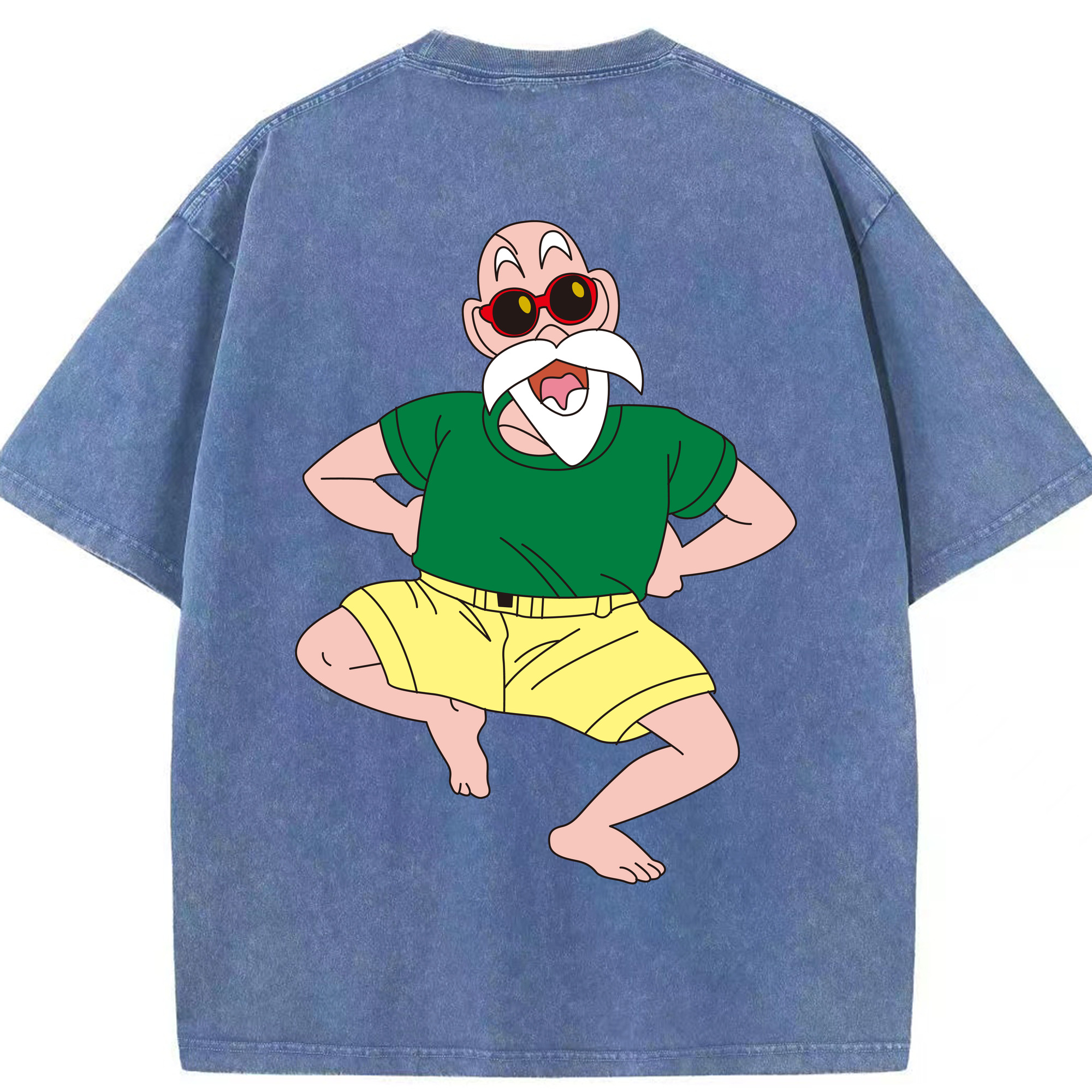 （画像用） ドラゴンボール 亀仙人（かめせんにん） DRAGON BALL Master Roshi Kame Sennin 綿100% ヴィンテージ風 半袖Tシャツ（背面プリント）