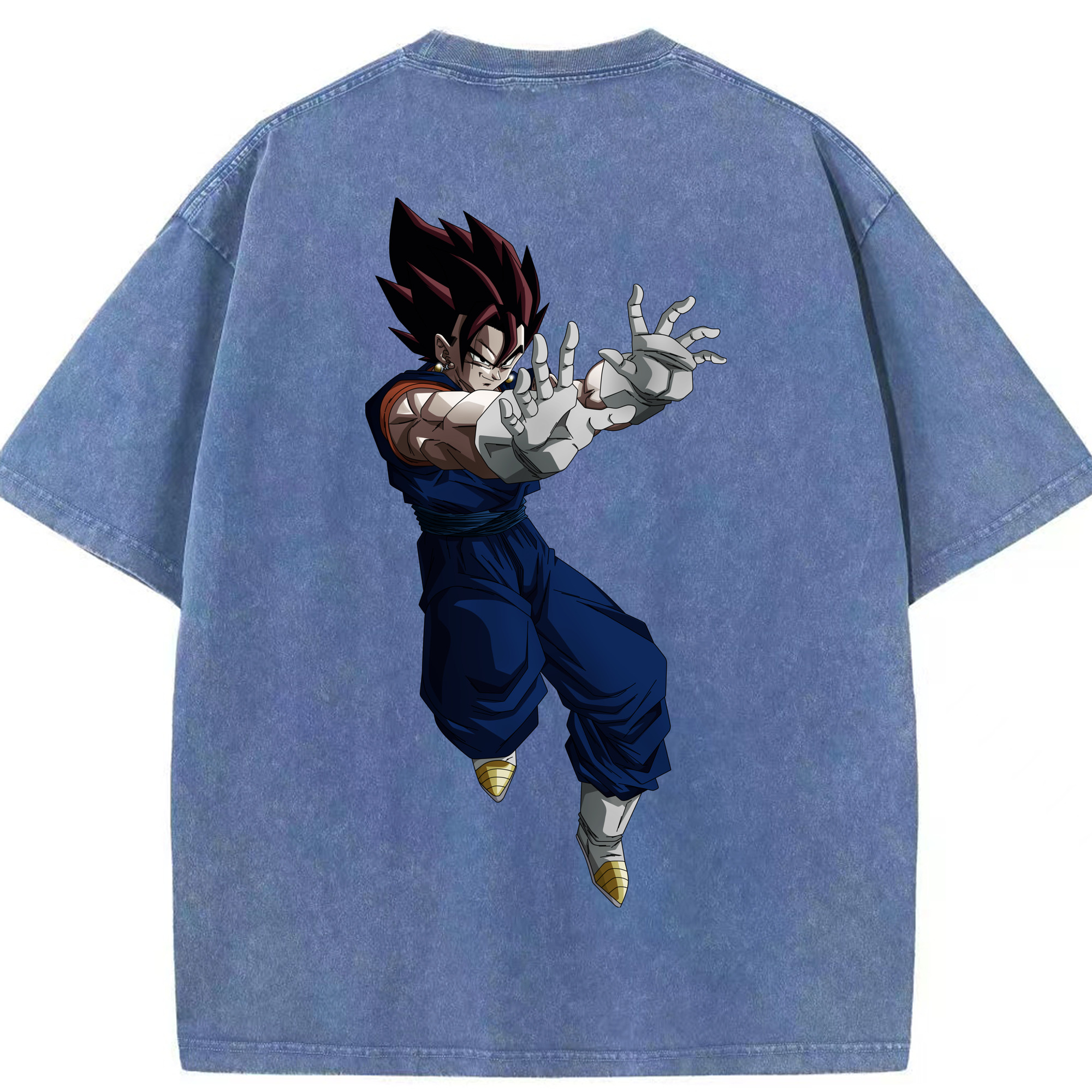 （画像用） ドラゴンボール ベジット DRAGON BALL Vegetto 綿100% ヴィンテージ風 半袖Tシャツ（背面プリント）