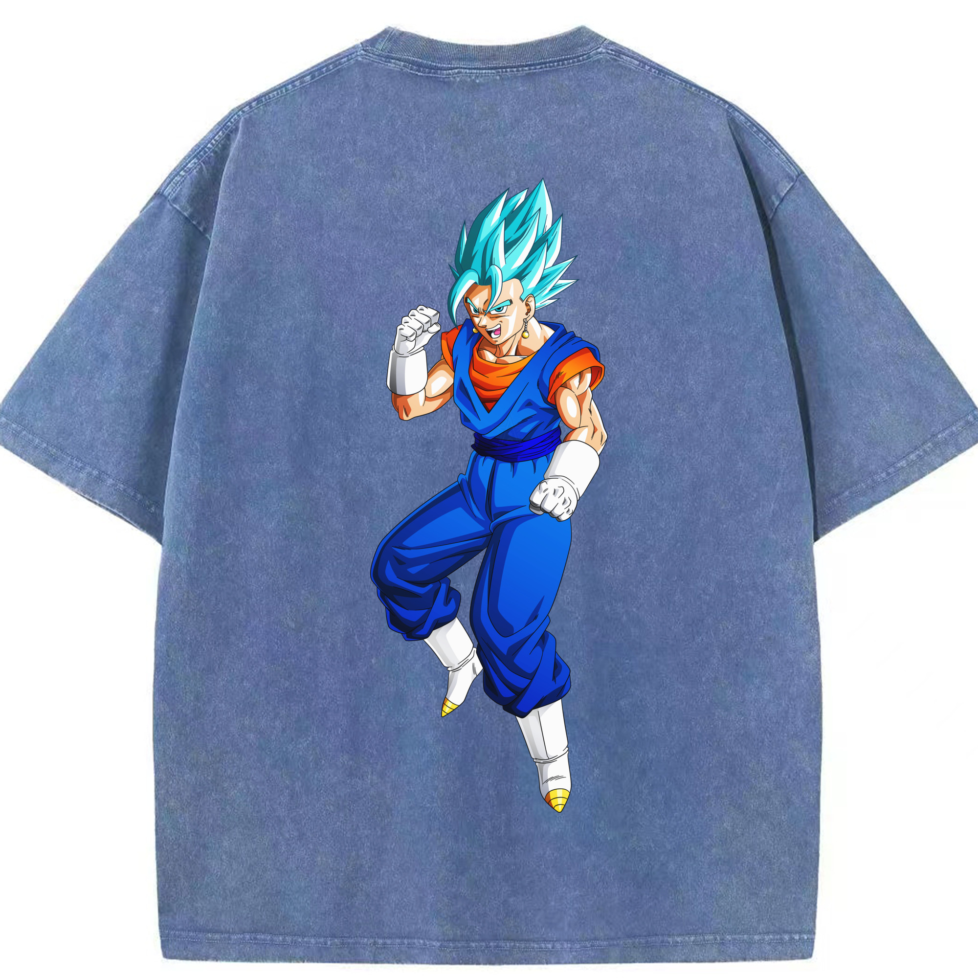 （画像用） ドラゴンボール ベジット DRAGON BALL Vegetto 綿100% ヴィンテージ風 半袖Tシャツ（背面プリント）