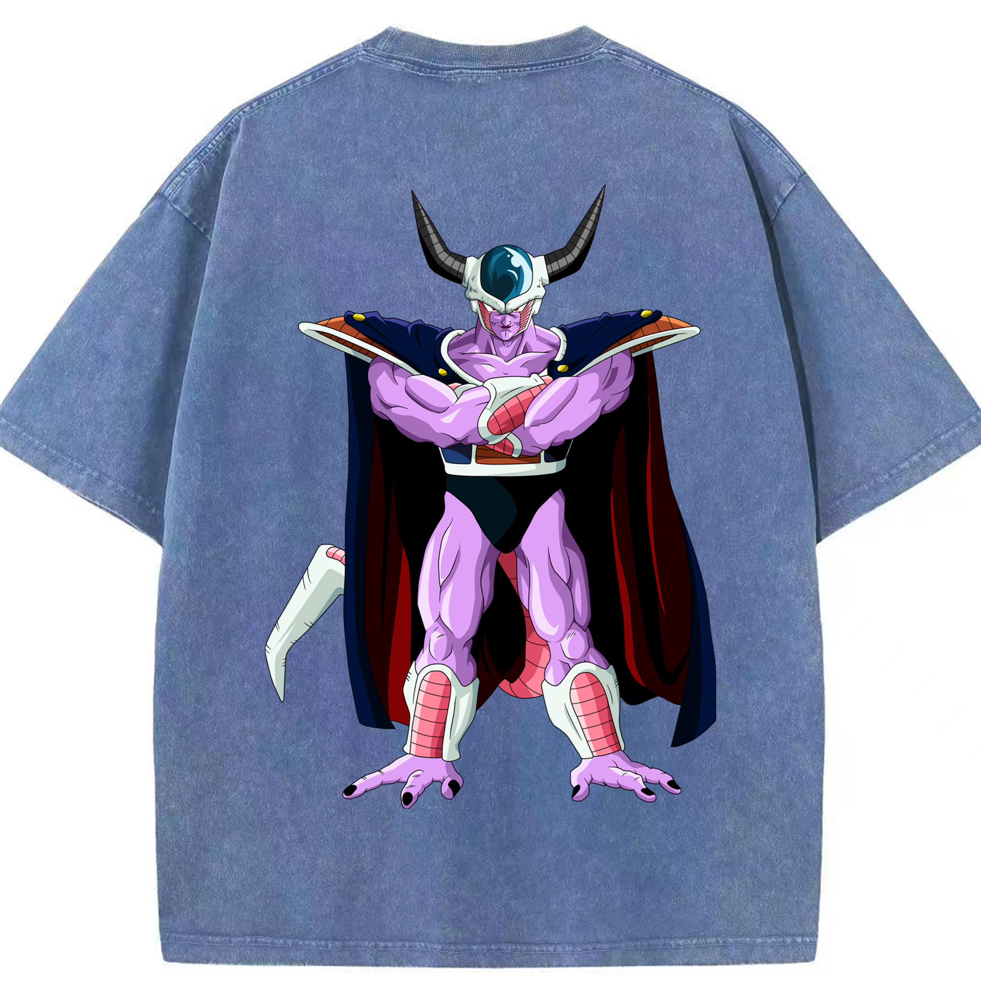 （画像用） ドラゴンボール コルド大王 DRAGON BALL King Cold 綿100% ヴィンテージ風 半袖Tシャツ（背面プリント）